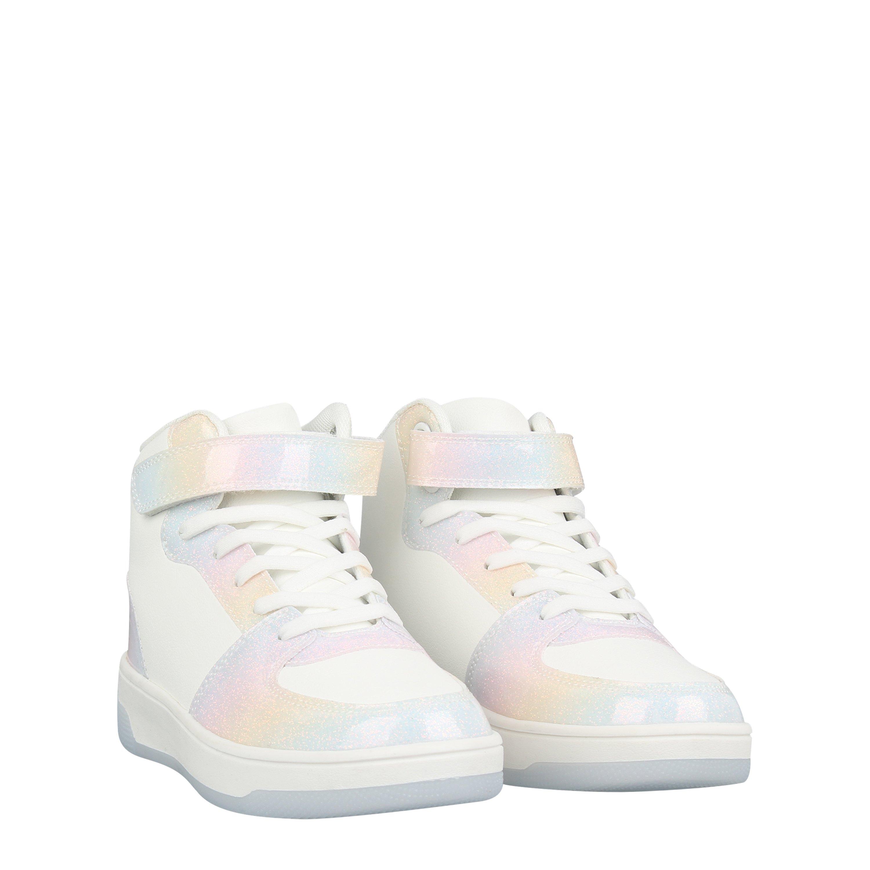 White/Multi - Fabric - Glitr High-Top Trainers - 3