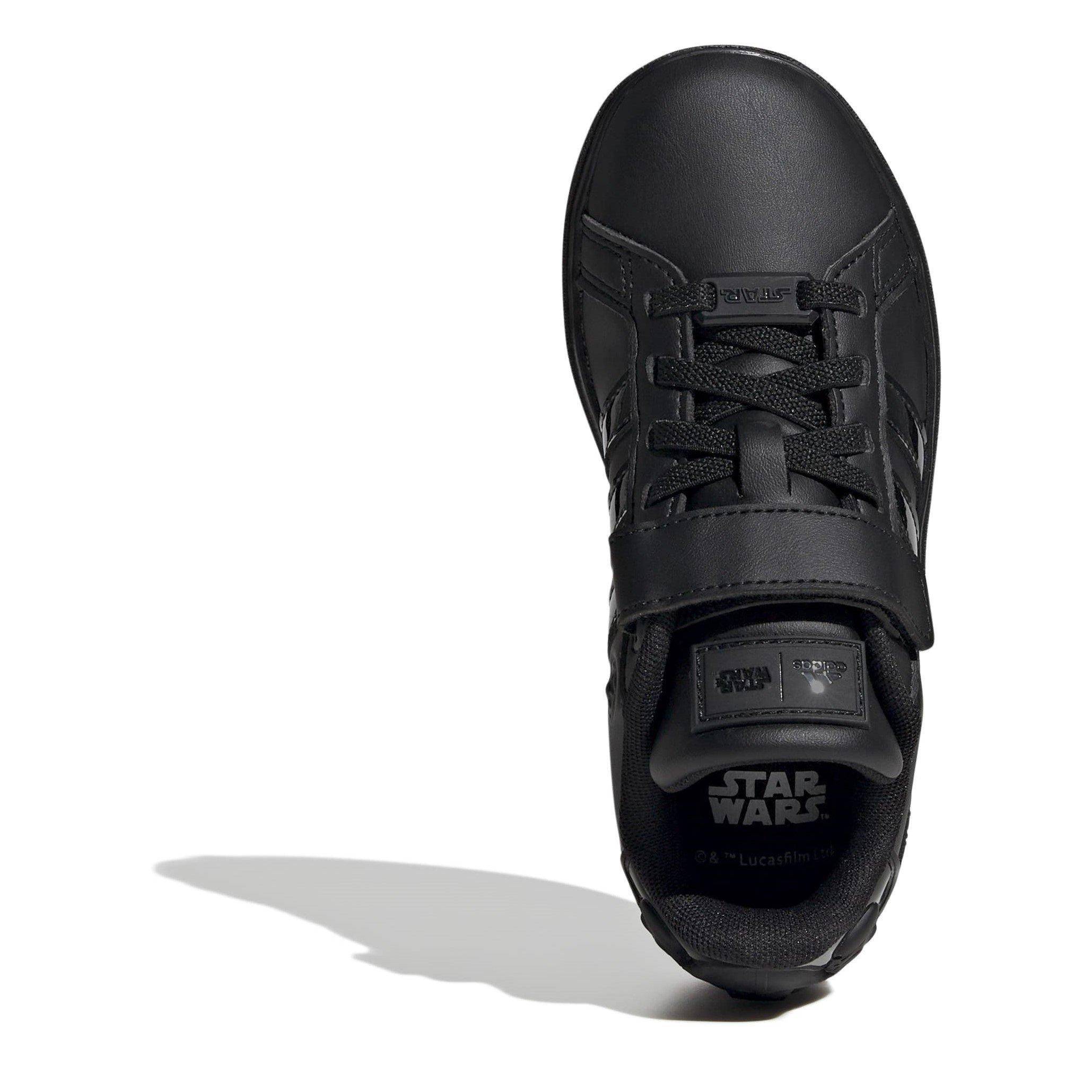Core Black - adidas - Kids' Star Wars Grand Court Low-Top Trainers - 5