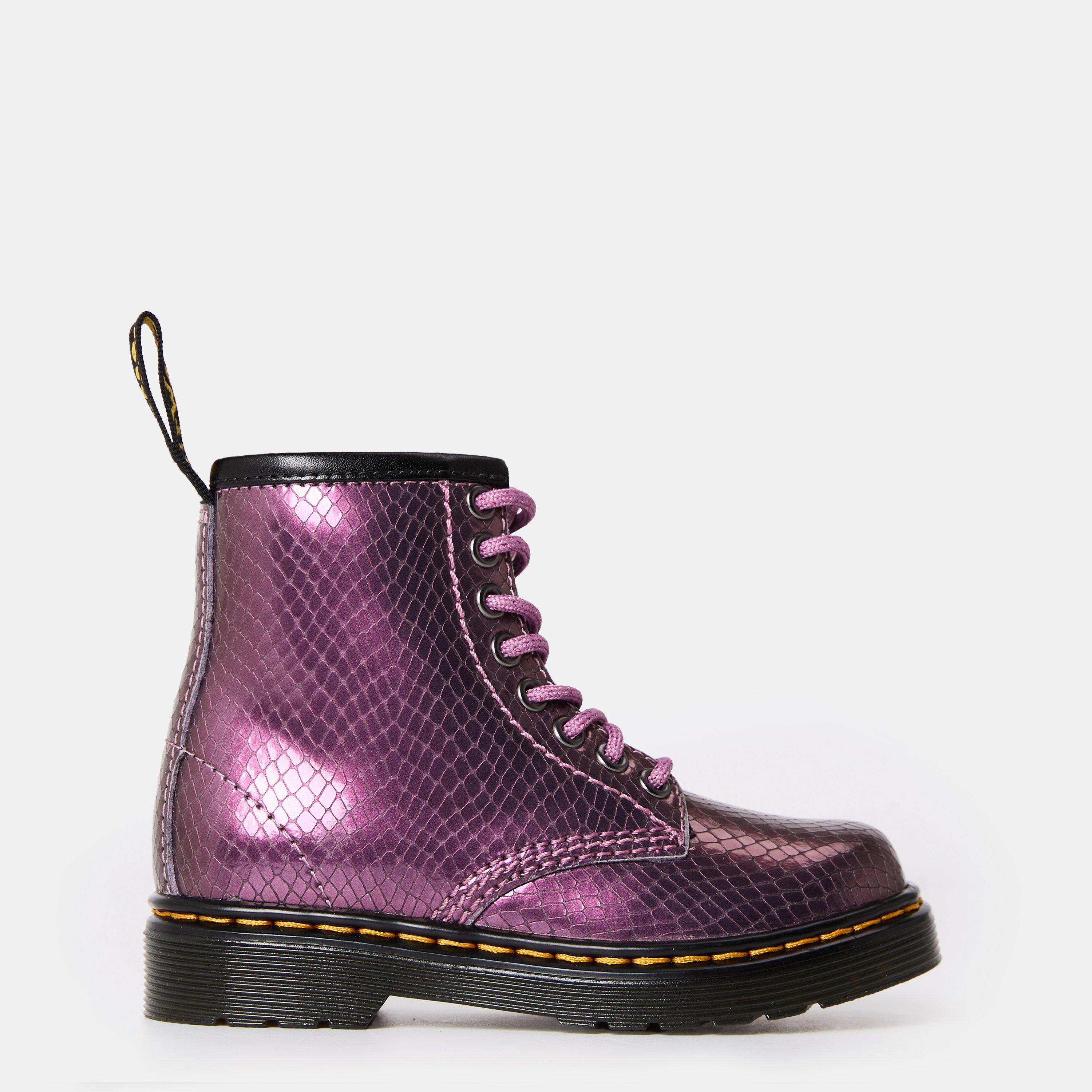 Pink - Dr Martens - Kids' Doc 1460 Water Resistant Leather Biker Boots - 1