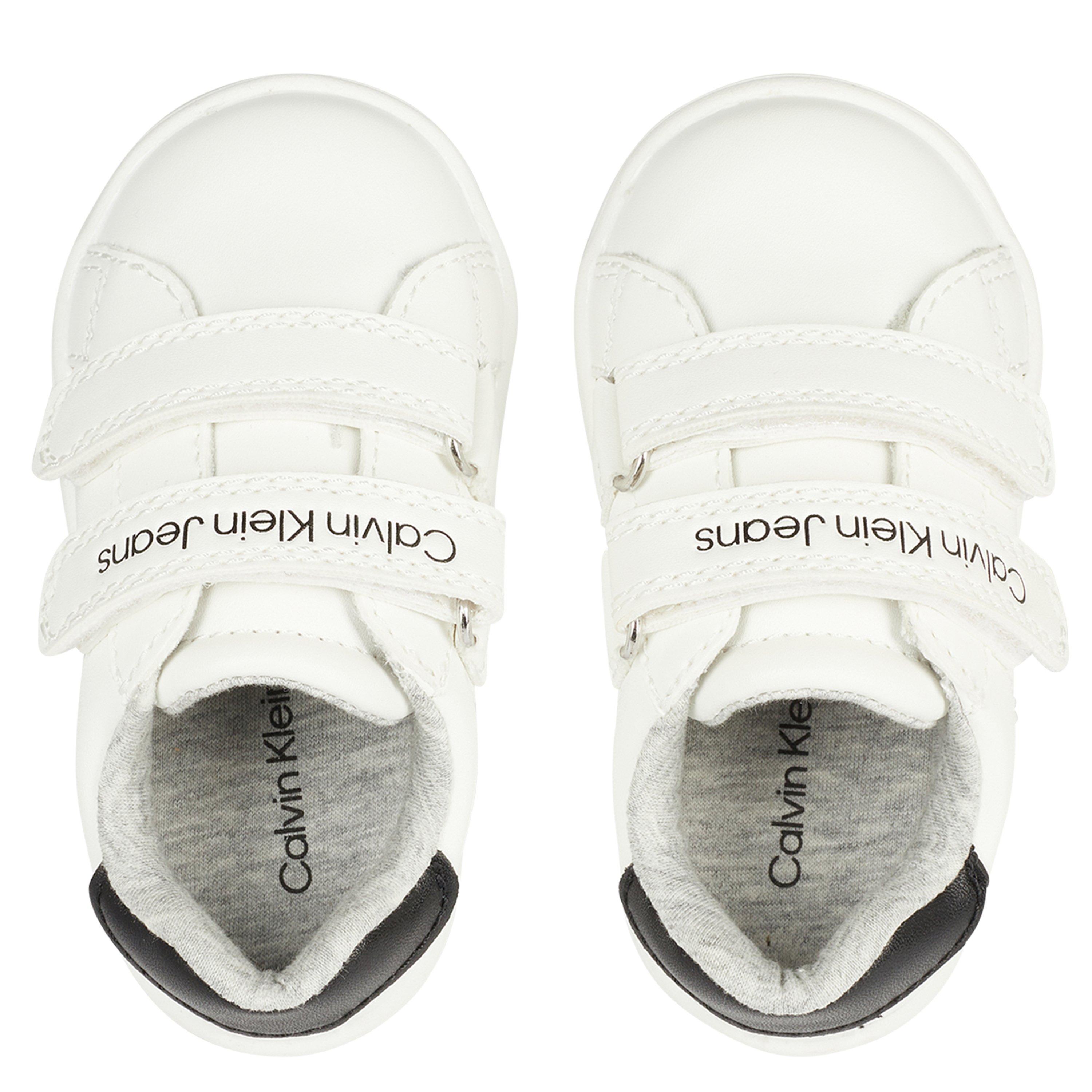 Wht/Blk X002 - Calvin Klein Jeans - Infants Low Top Court Trainers - 5
