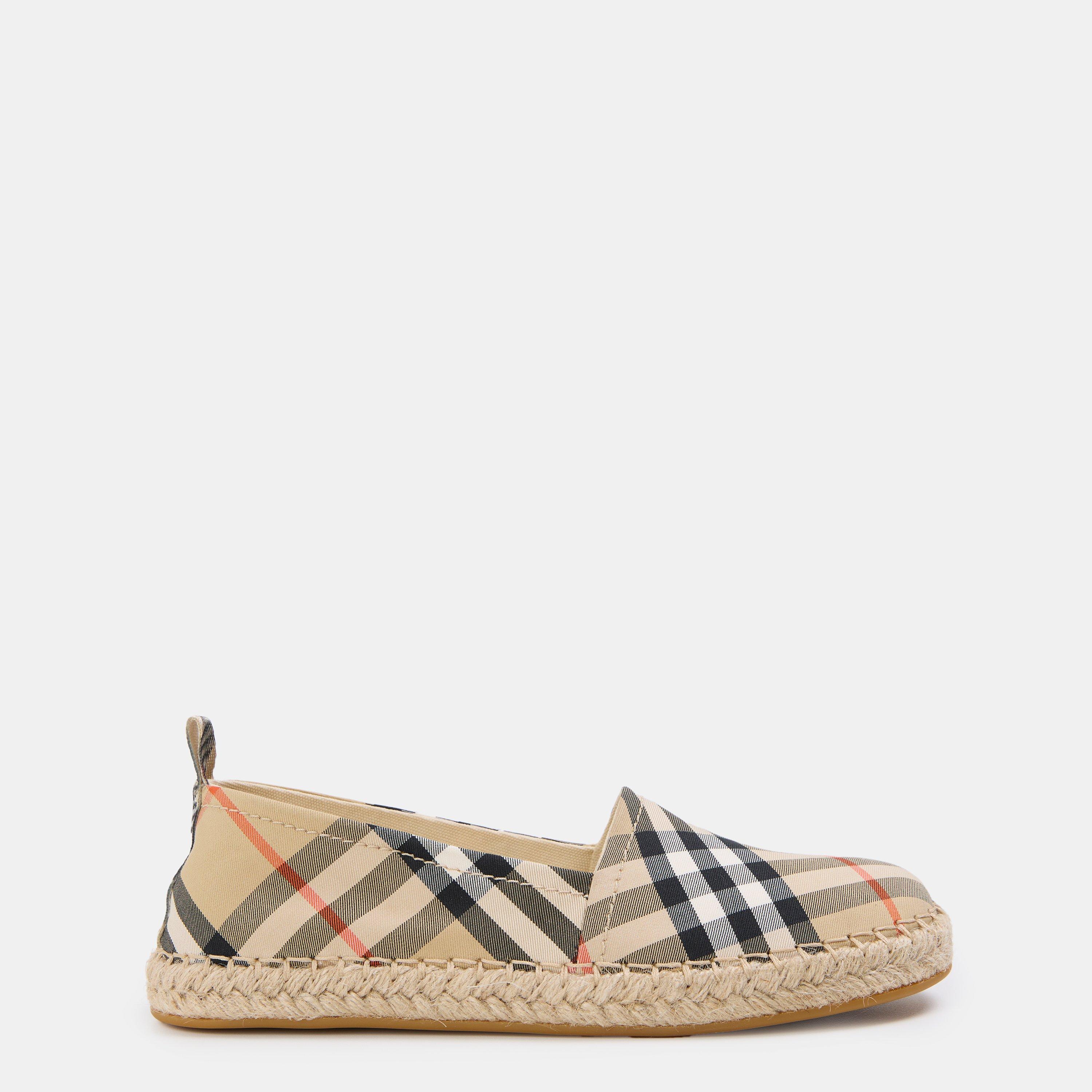 Burberry  Kids' Burb Maidstone Natural Fibre Espadrilles - Beige B9368 - Size 2 (34)