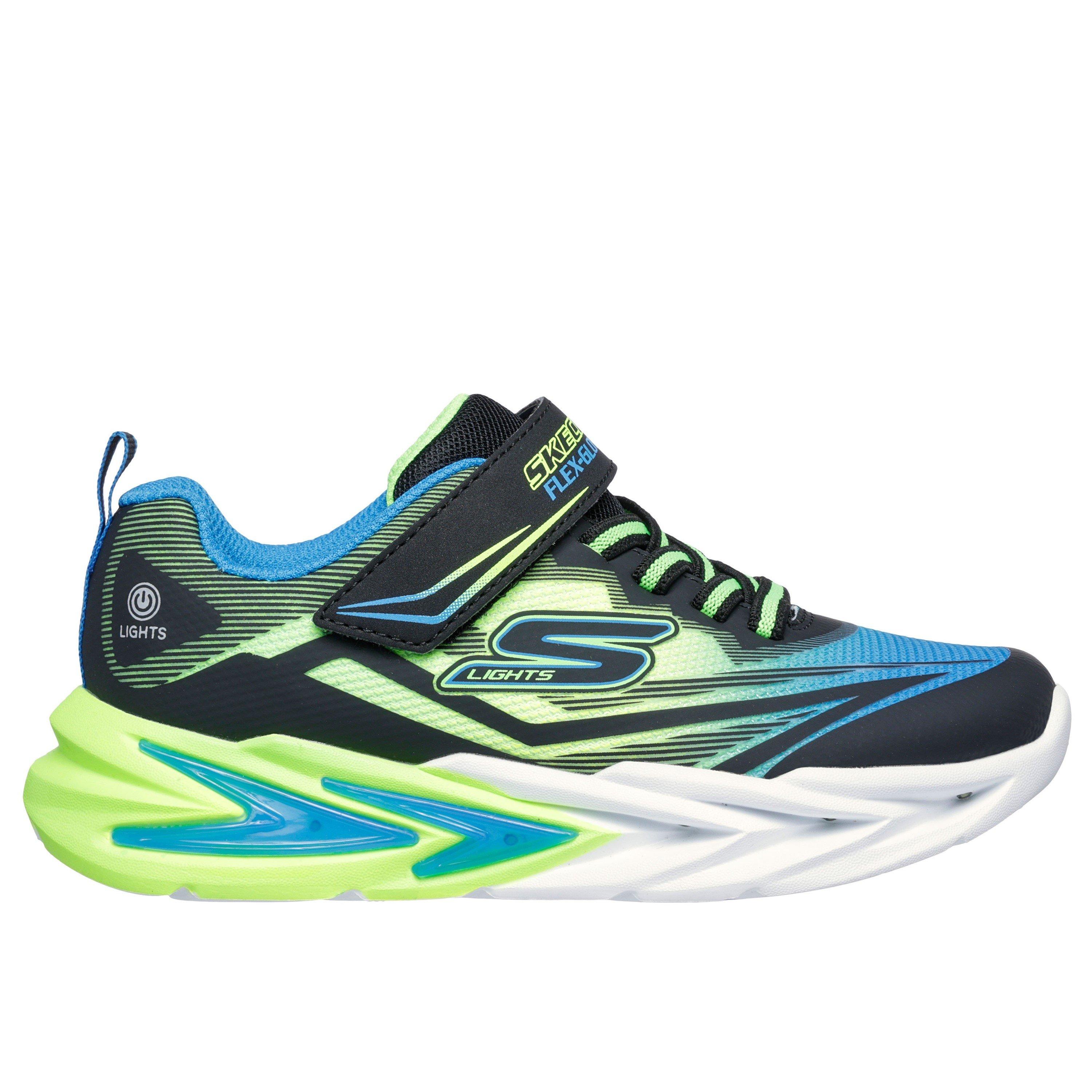 Black/Blue - Skechers - Lighted Gore & Strap Sneaker W Mids Light Up Trainers Boys - 1