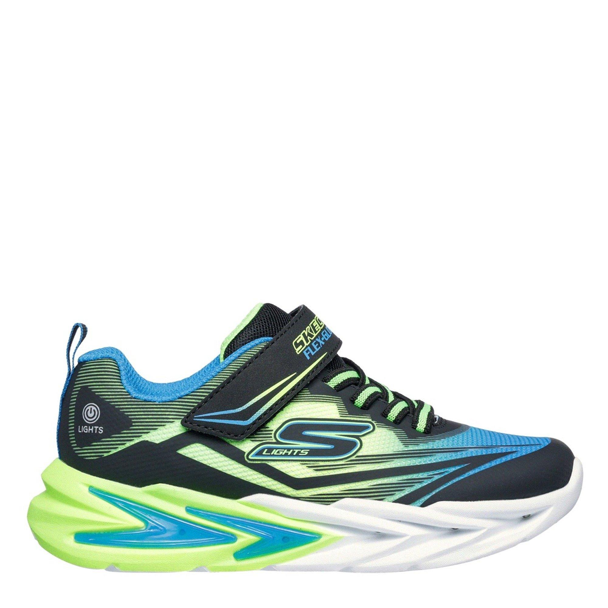 Skechers Boys Lighted Gore & Strap Sneaker W Mids Light Up Trainers - Black/Blue - C13 (32)