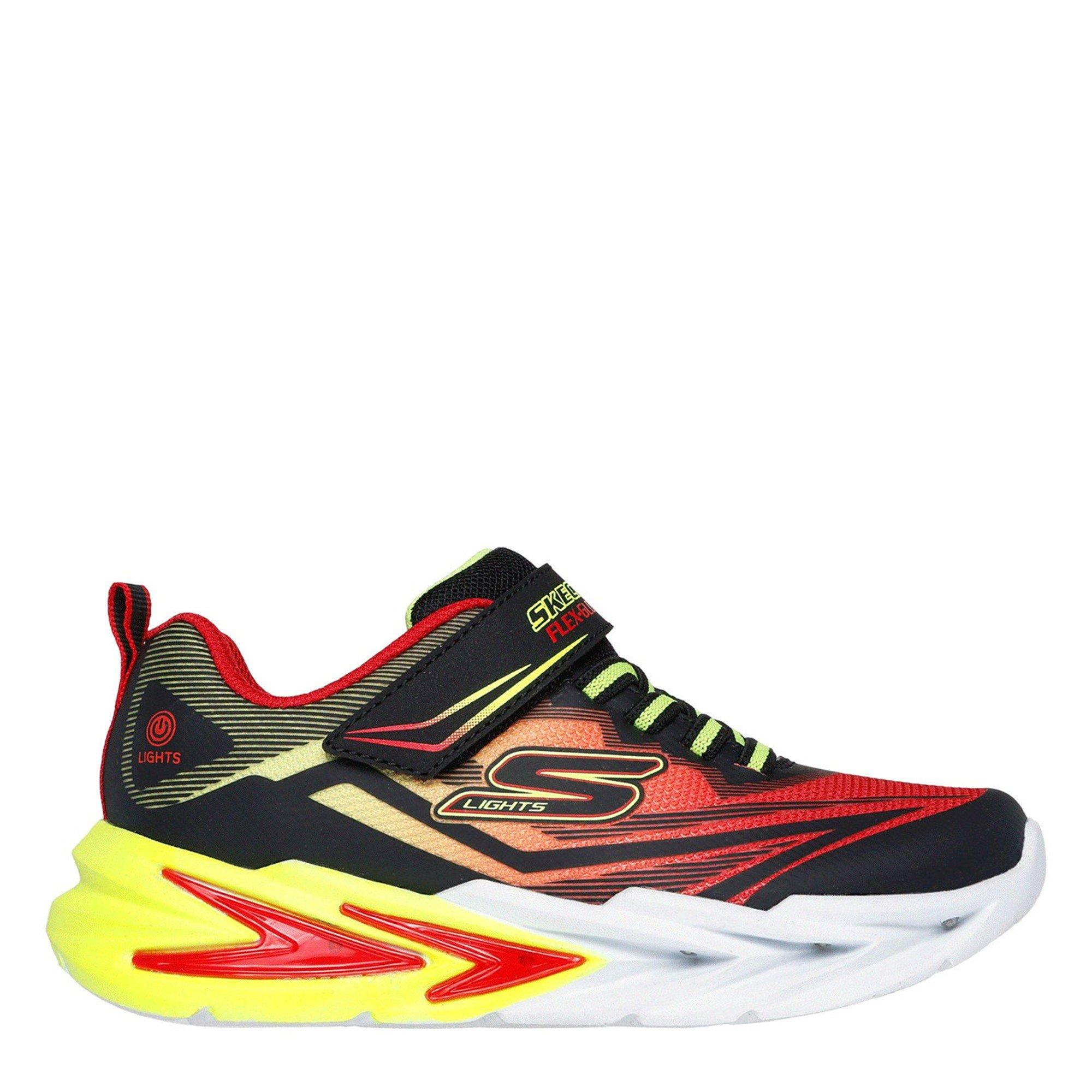 Skechers Boys Lighted Gore & Strap Sneaker W Mids Light Up Trainers - Black/Red - C13 (32)
