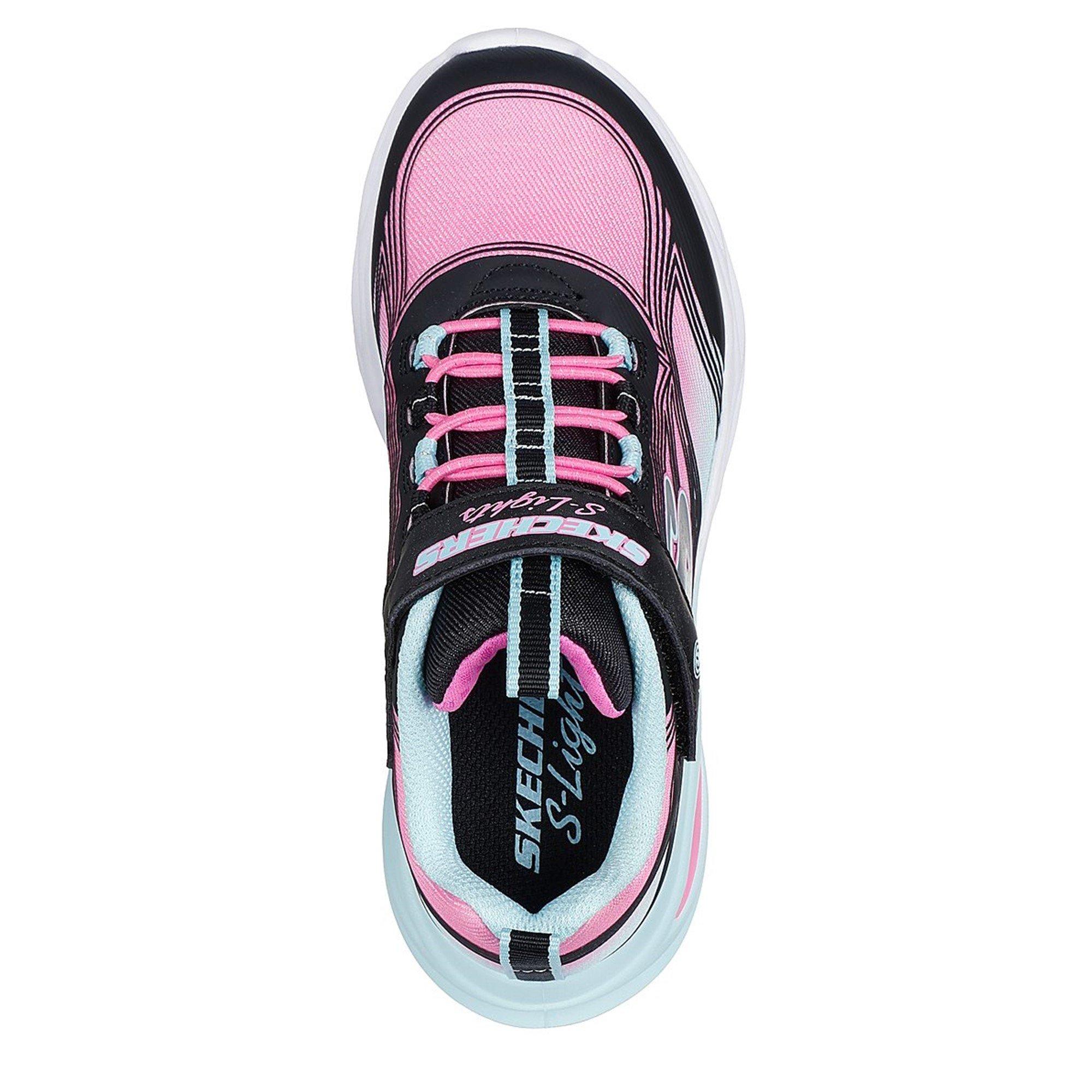 Black/Pink - Skechers - Cosmic Glow Light Up Trainers Girls - 5