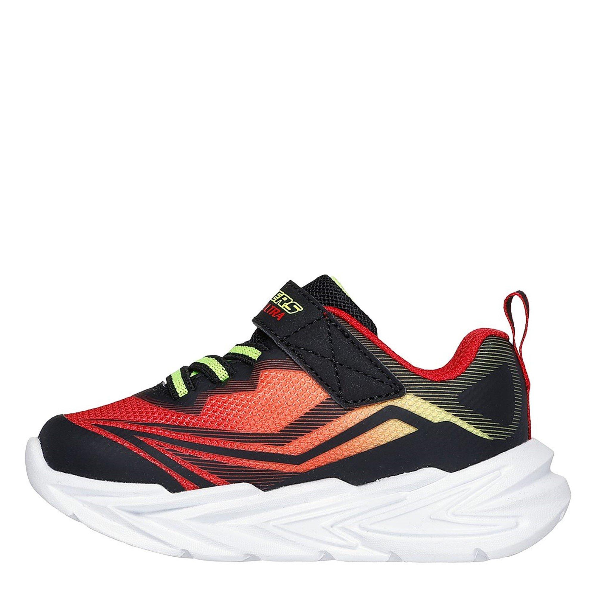 Red/Black - Skechers - Lighted Gore & Strap Sneaker W Mids Light Up Trainers Boys - 2