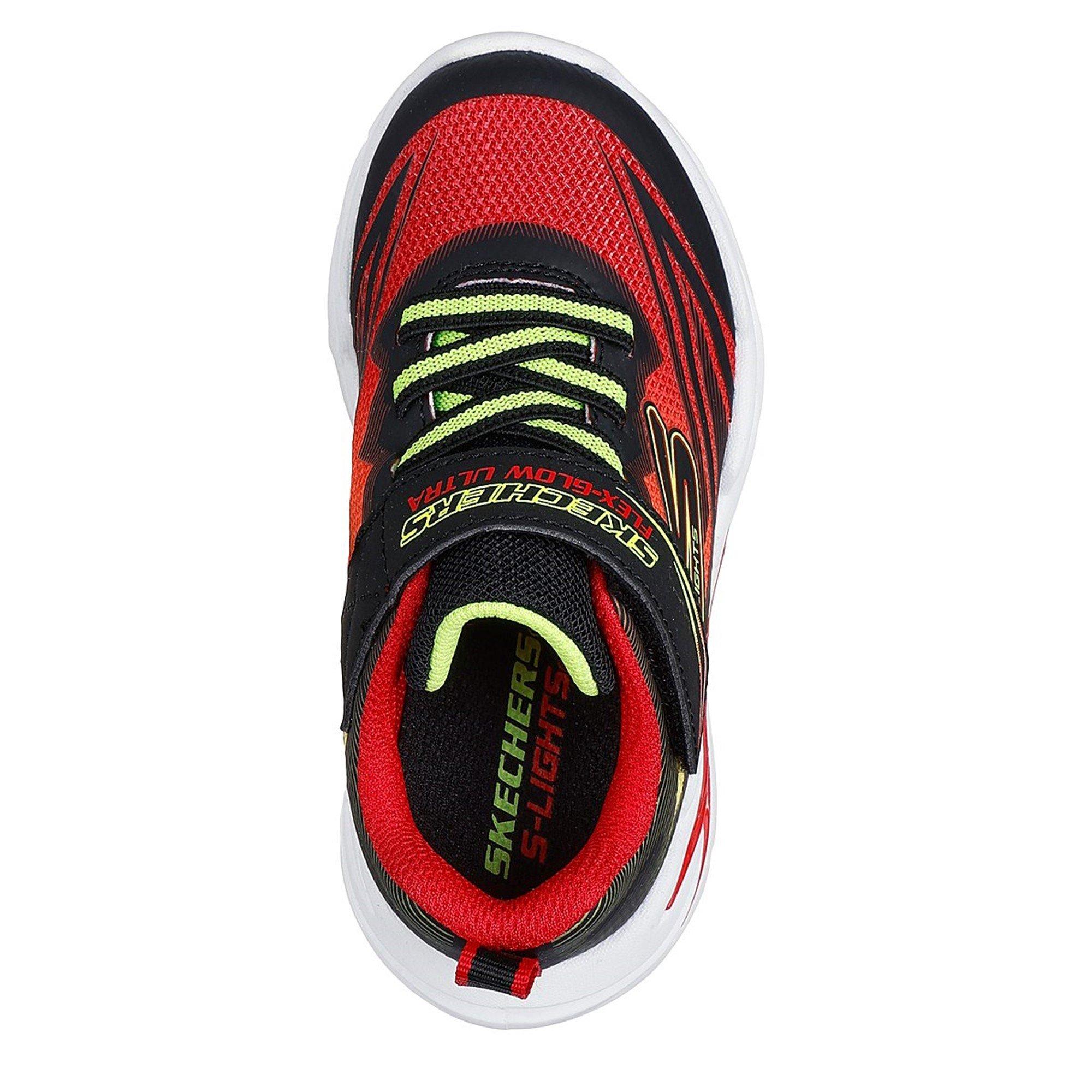 Red/Black - Skechers - Lighted Gore & Strap Sneaker W Mids Light Up Trainers Boys - 5