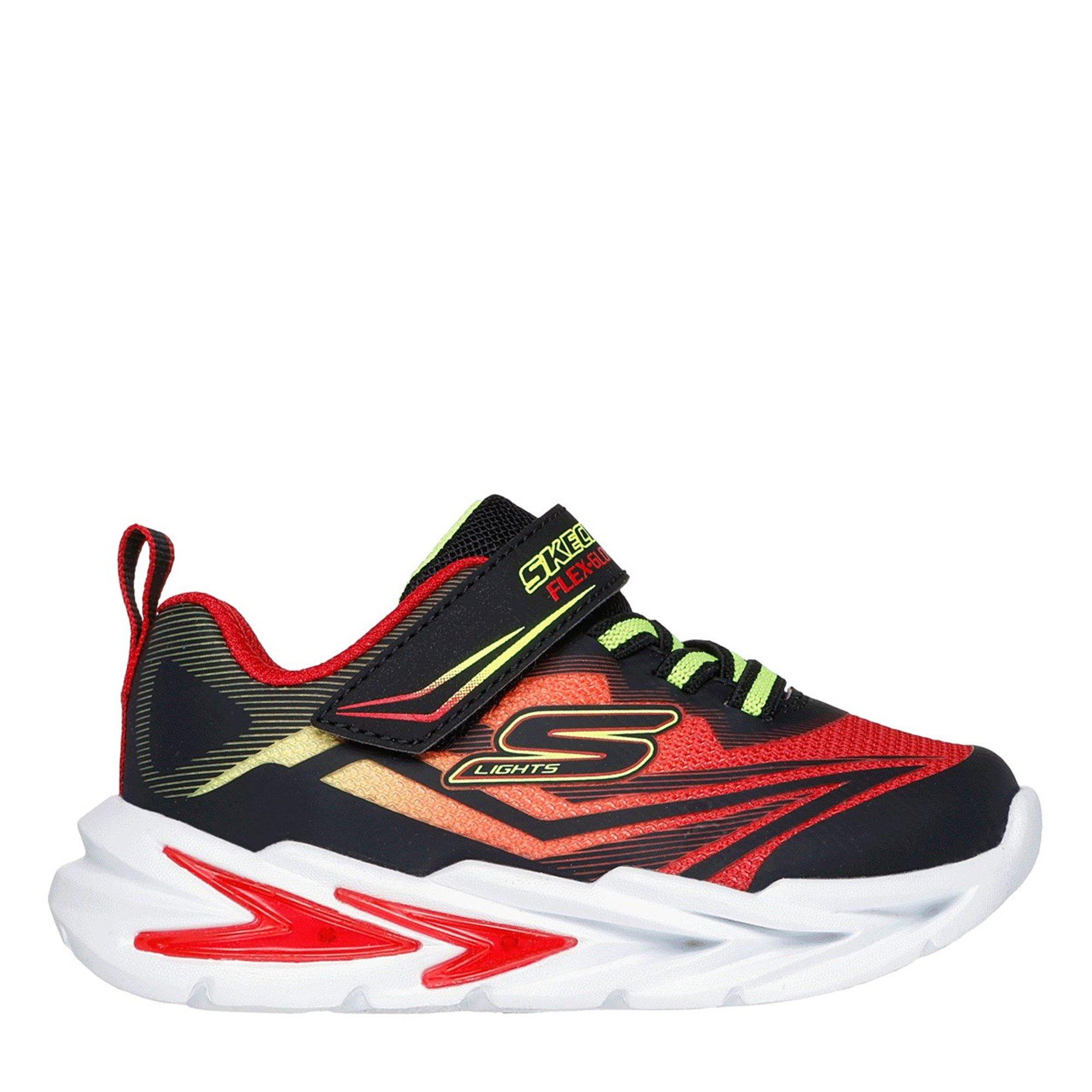 Skechers  Kids Gore And Strap Light Up Trainers - Red/Black - C6 (23)