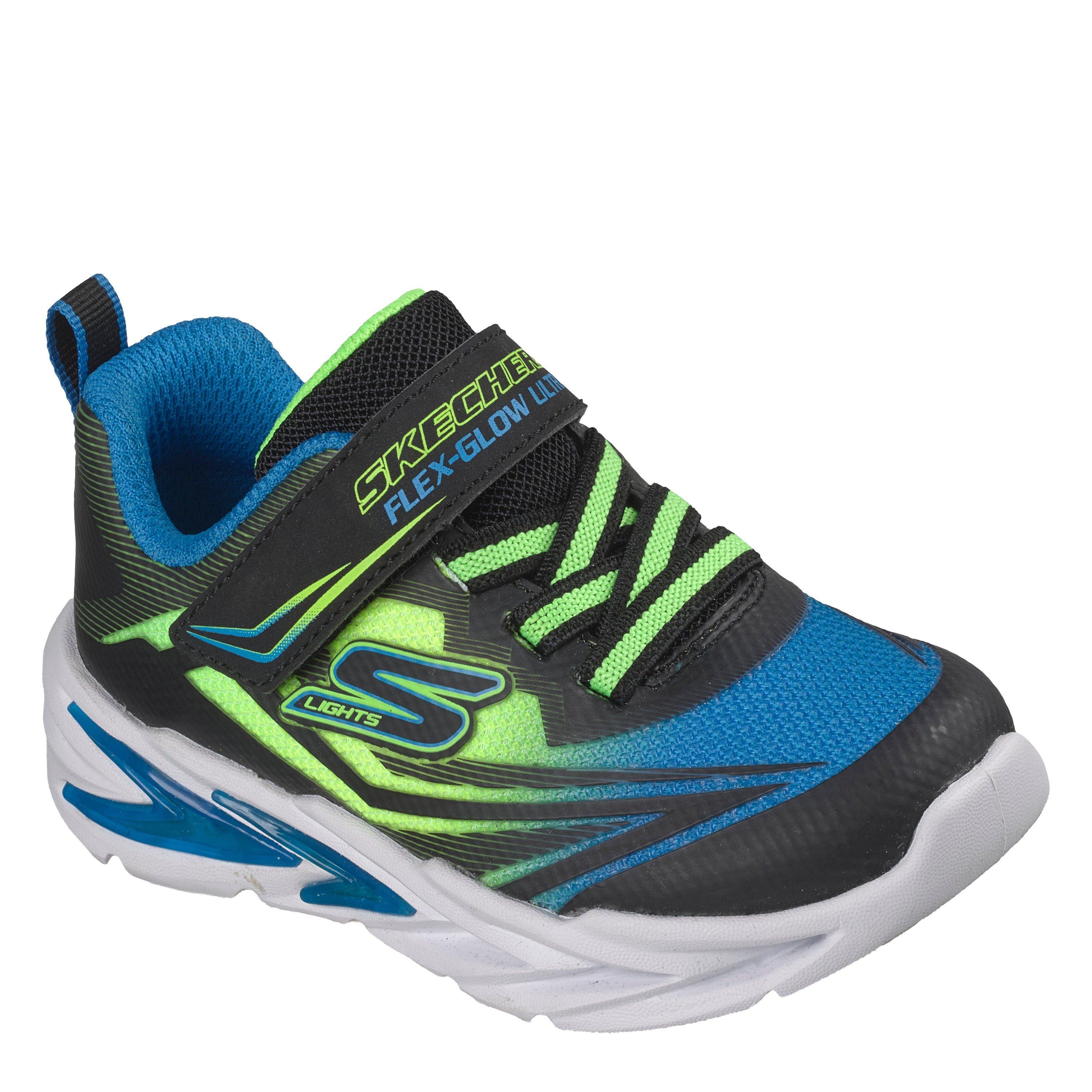 Nero/Blu - Skechers - Kids Gore and Strap Light Up Trainers - 3