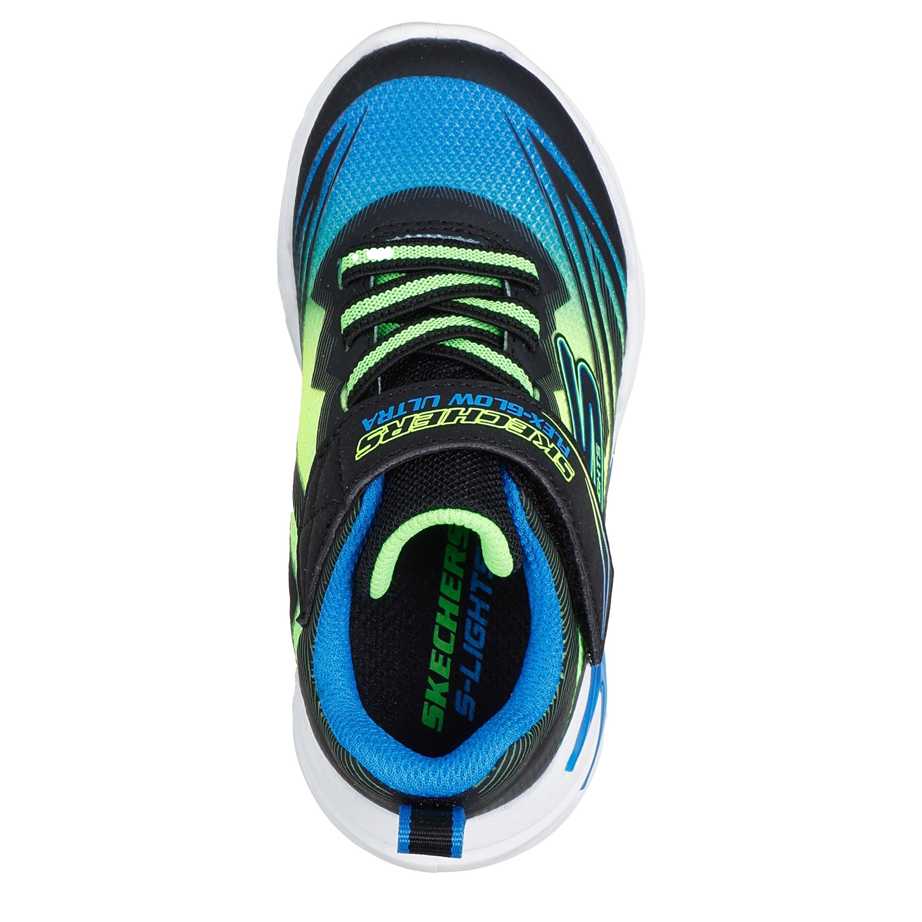 Nero/Blu - Skechers - Kids Gore and Strap Light Up Trainers - 4