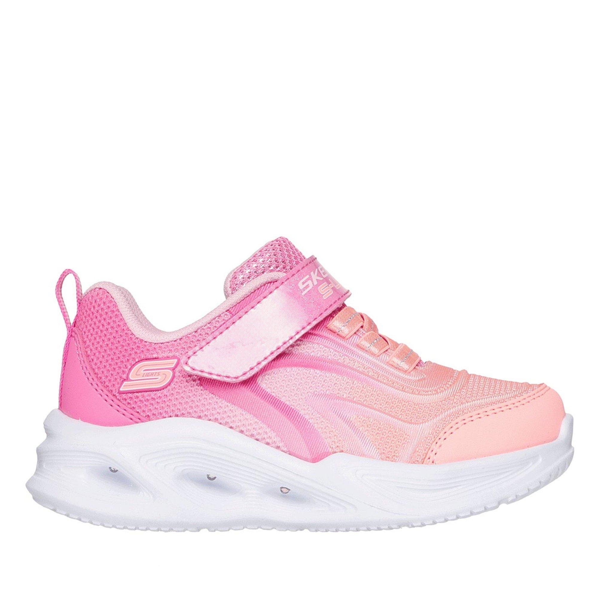 Pink - Skechers - Lighted Gore & Strap Sneaker W Ombr Light Up Trainers Girls - 1