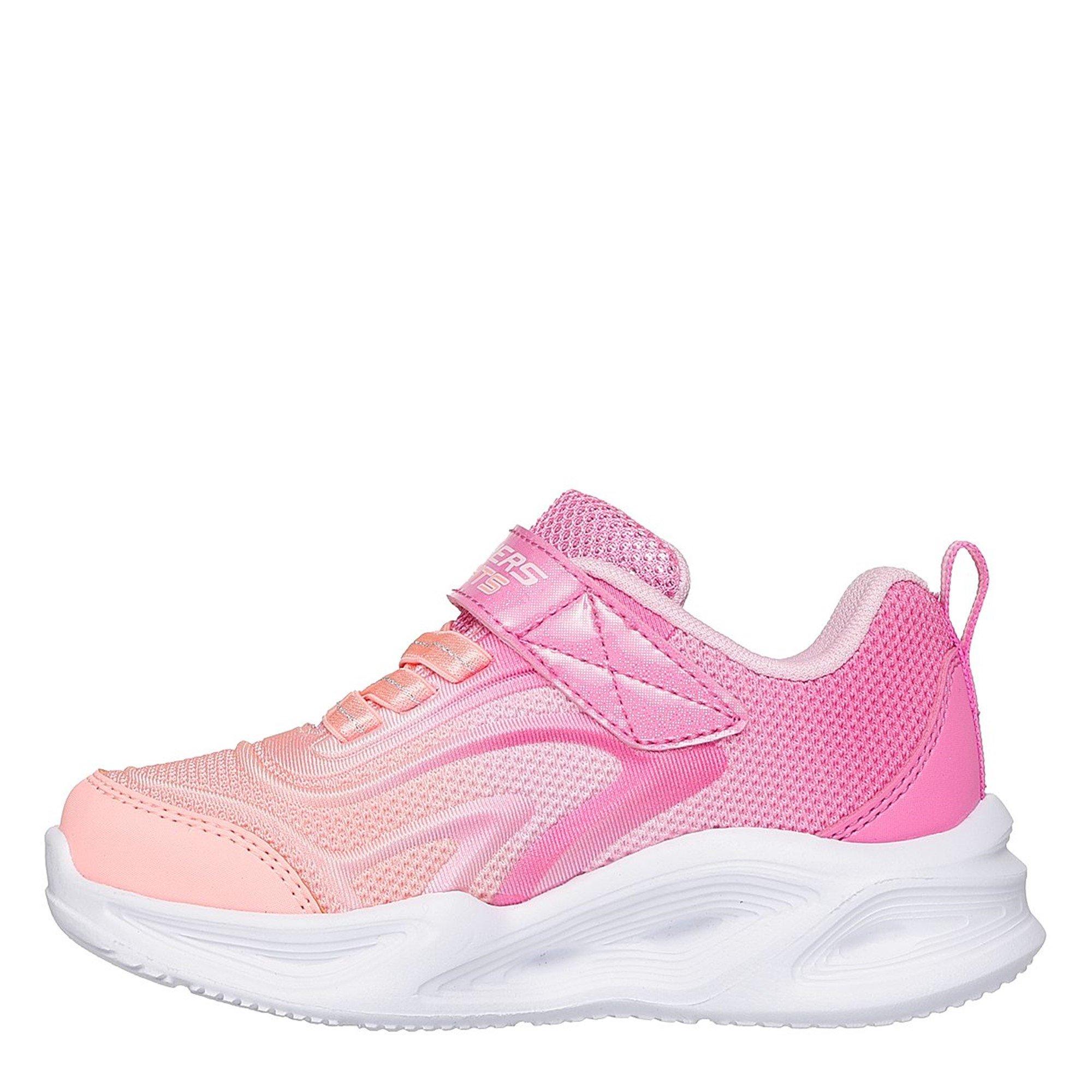 Pink - Skechers - Lighted Gore & Strap Sneaker W Ombr Light Up Trainers Girls - 2