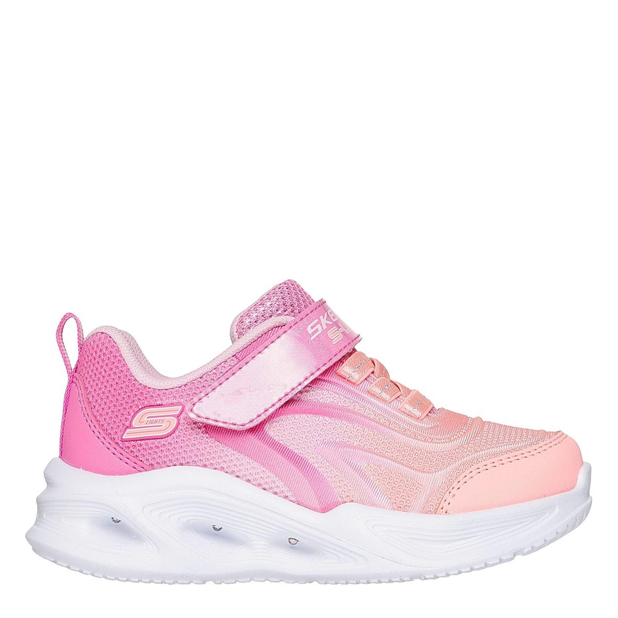 Pink - Skechers - Lighted Gore & Strap Sneaker W Ombr Light Up Trainers Girls - 3