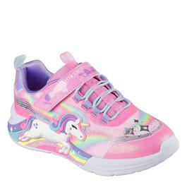 Skechers Lighted Unicorn Bungee & Gore Sneak Light Up Trainers Girls
