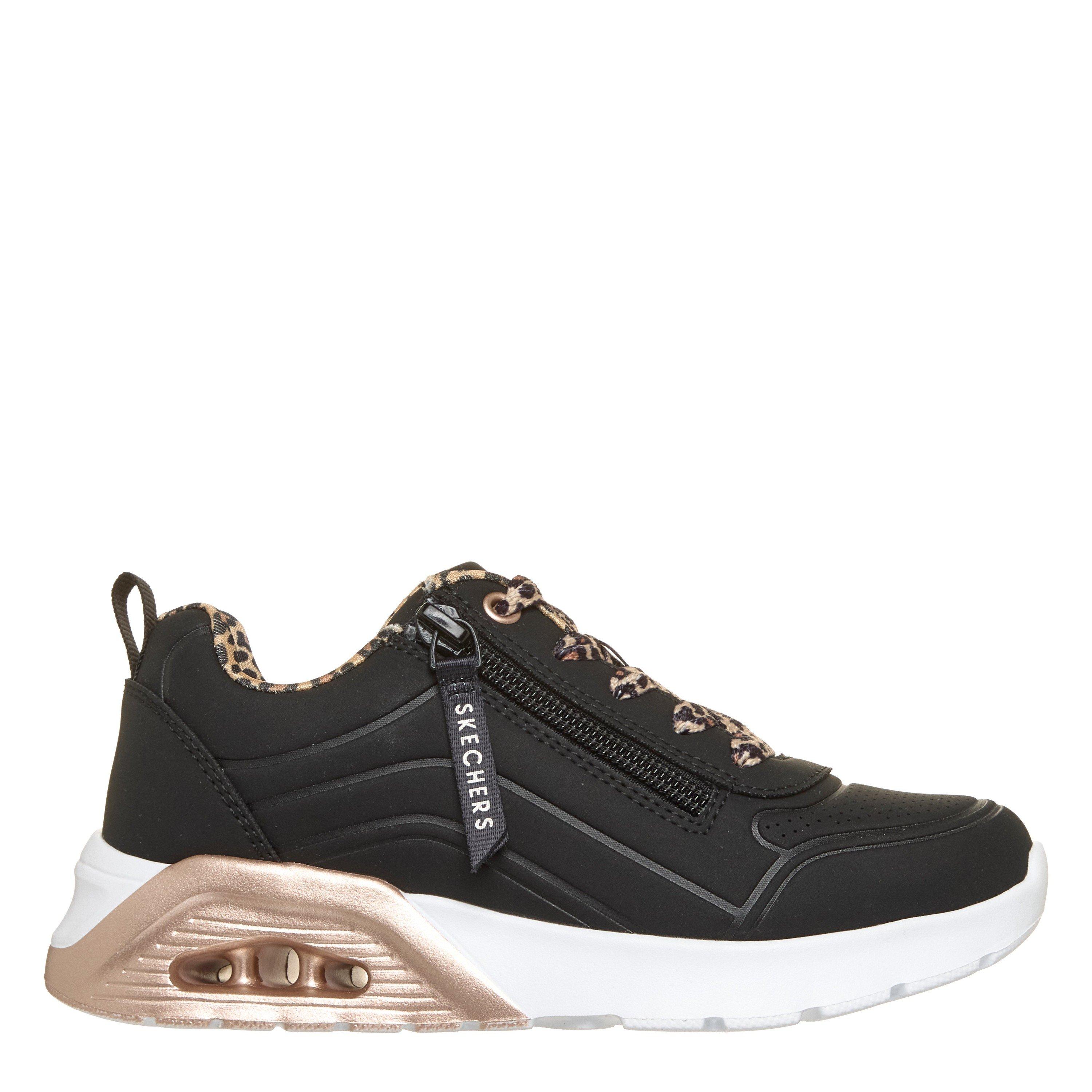 Skechers Duraleather W Metallic Heel Lace Up Low-Top Trainers Girls