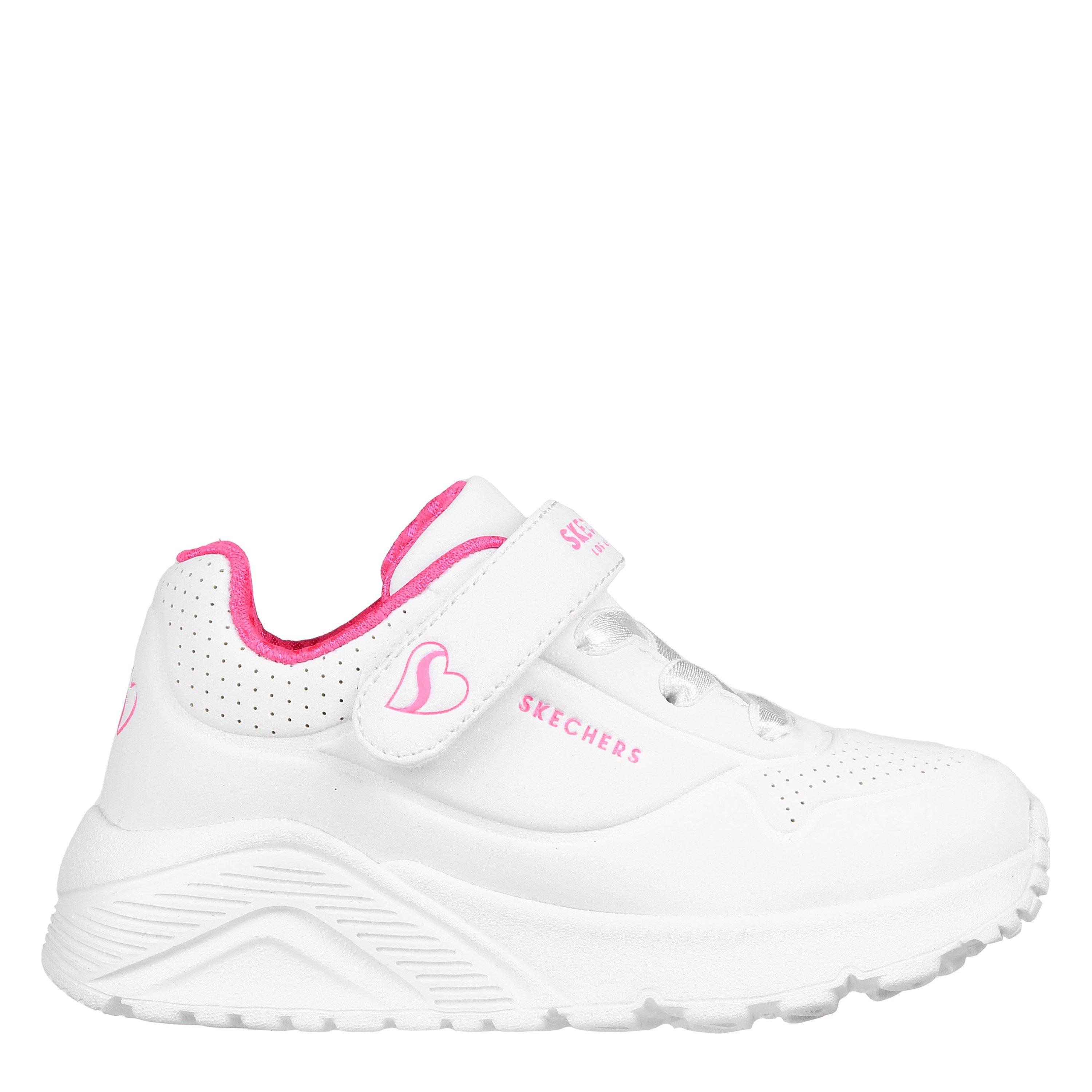 Skechers  Gore & Strap Fashion Embossed Sneak Low-Top Trainers Girls - Pink/White - C6 (23)