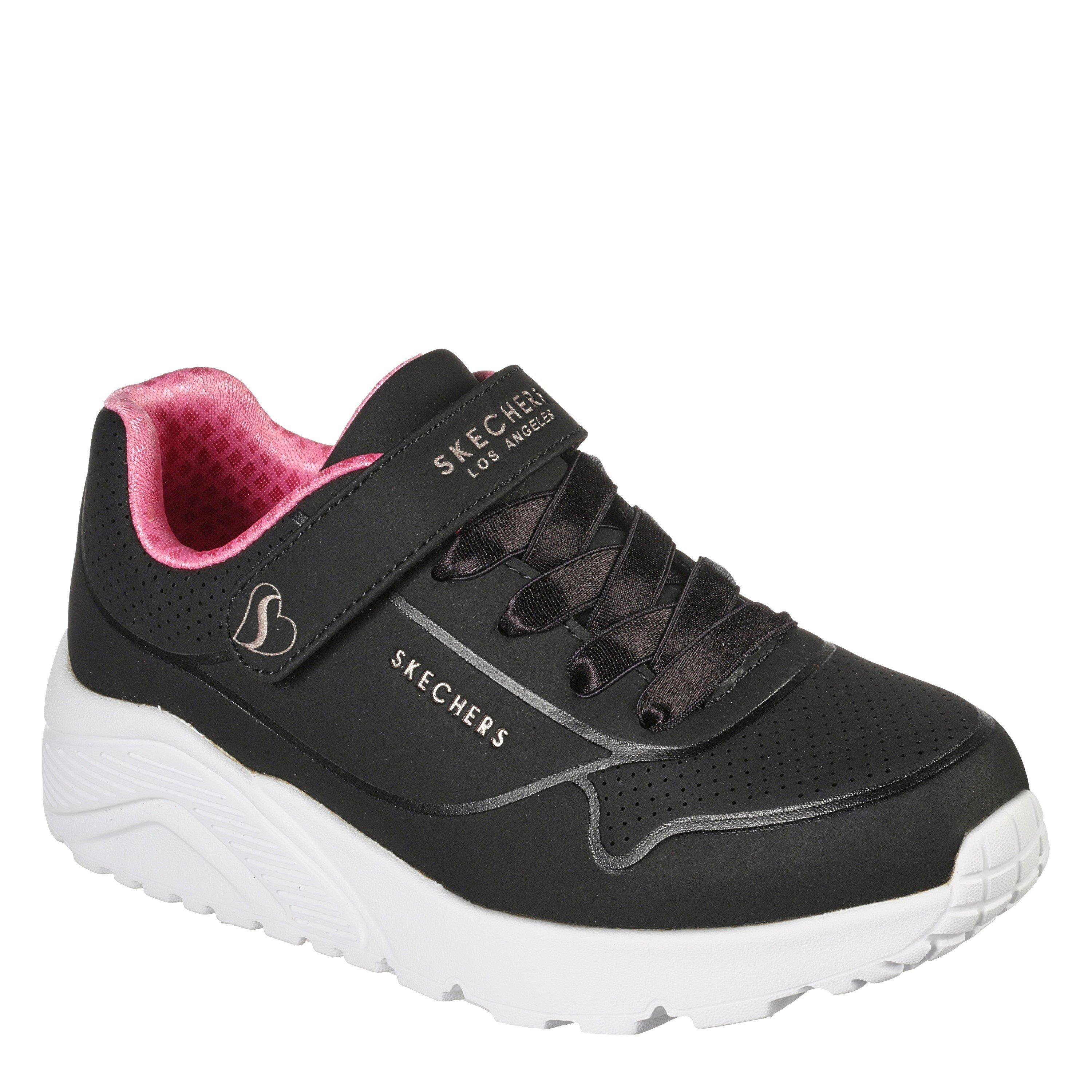 Black/Pink - Skechers - Gore & Strap Fashion Embossed Sneak Low-Top Trainers Girls - 3