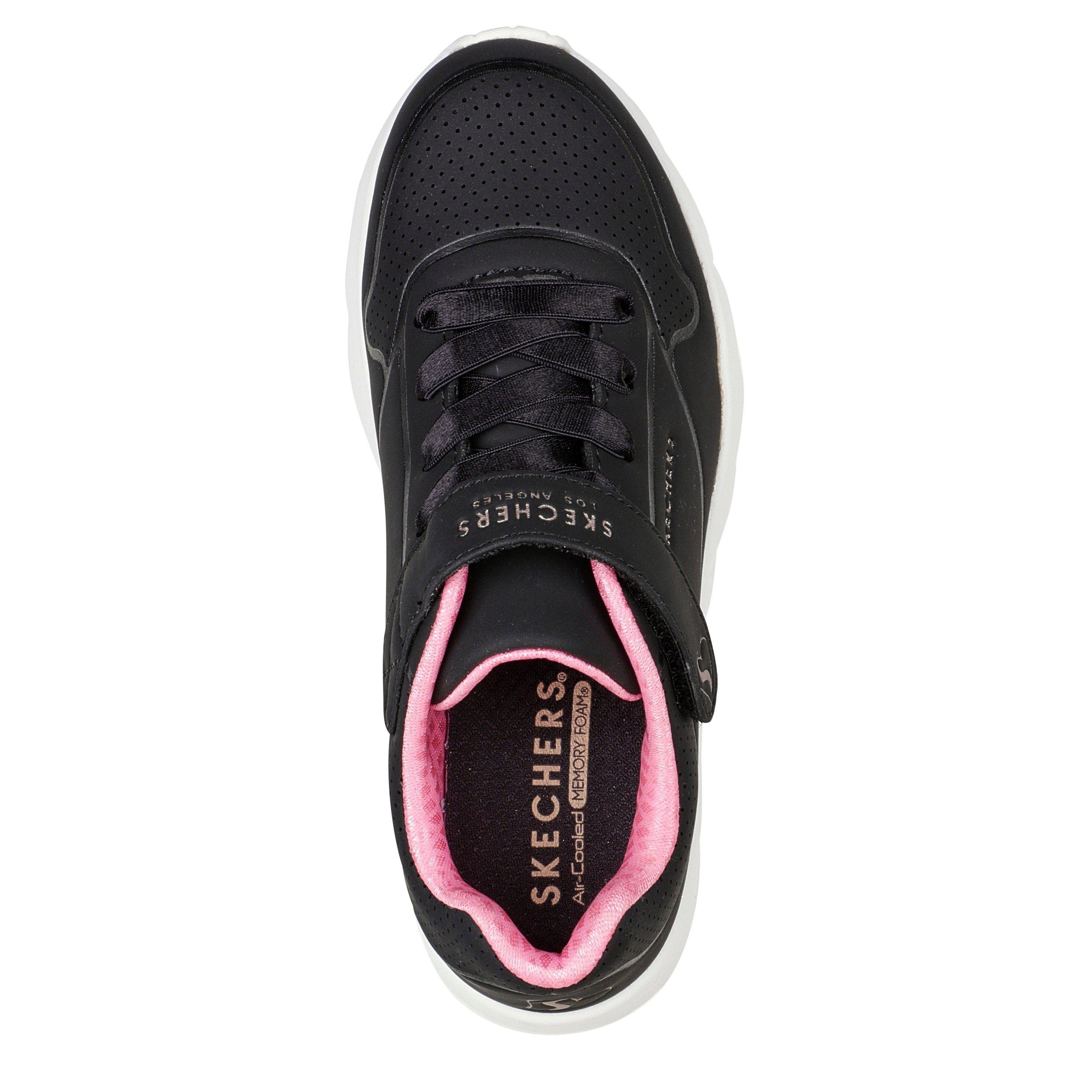 Black/Pink - Skechers - Gore & Strap Fashion Embossed Sneak Low-Top Trainers Girls - 4