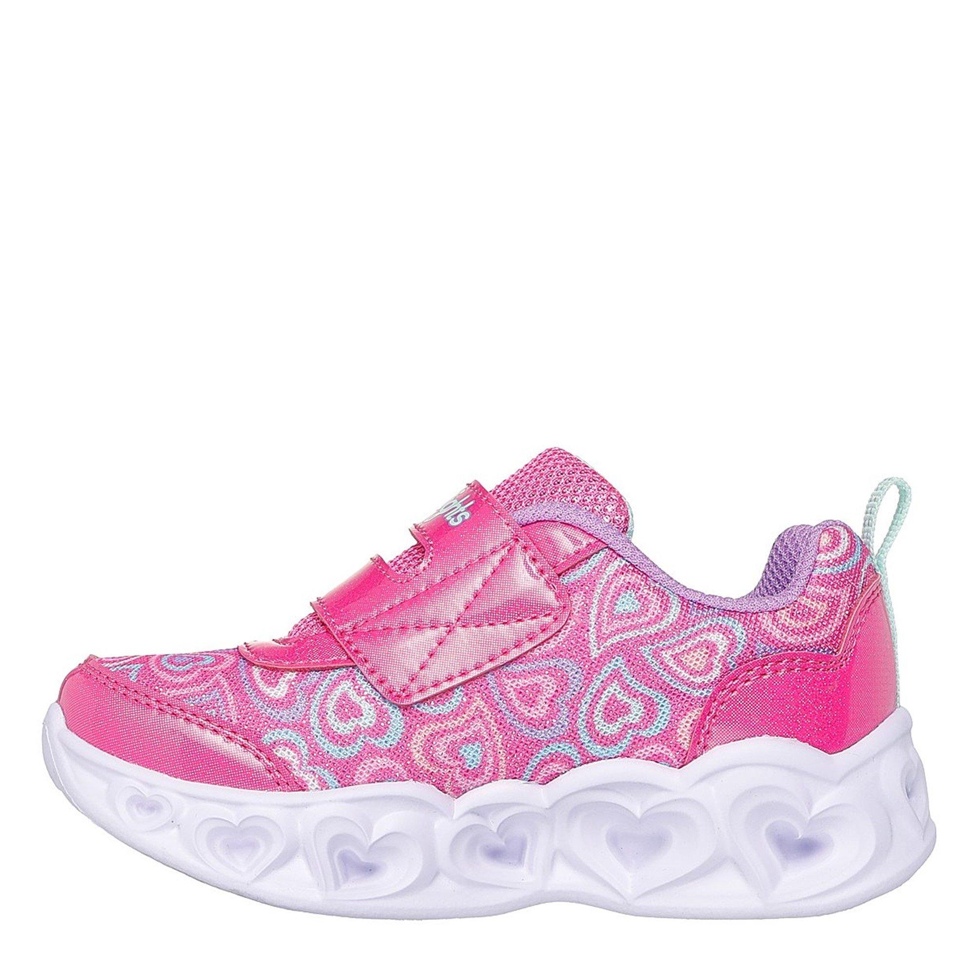 Pink - Skechers - Heart Lights - Boogie Land Light Up Trainers Girls - 2