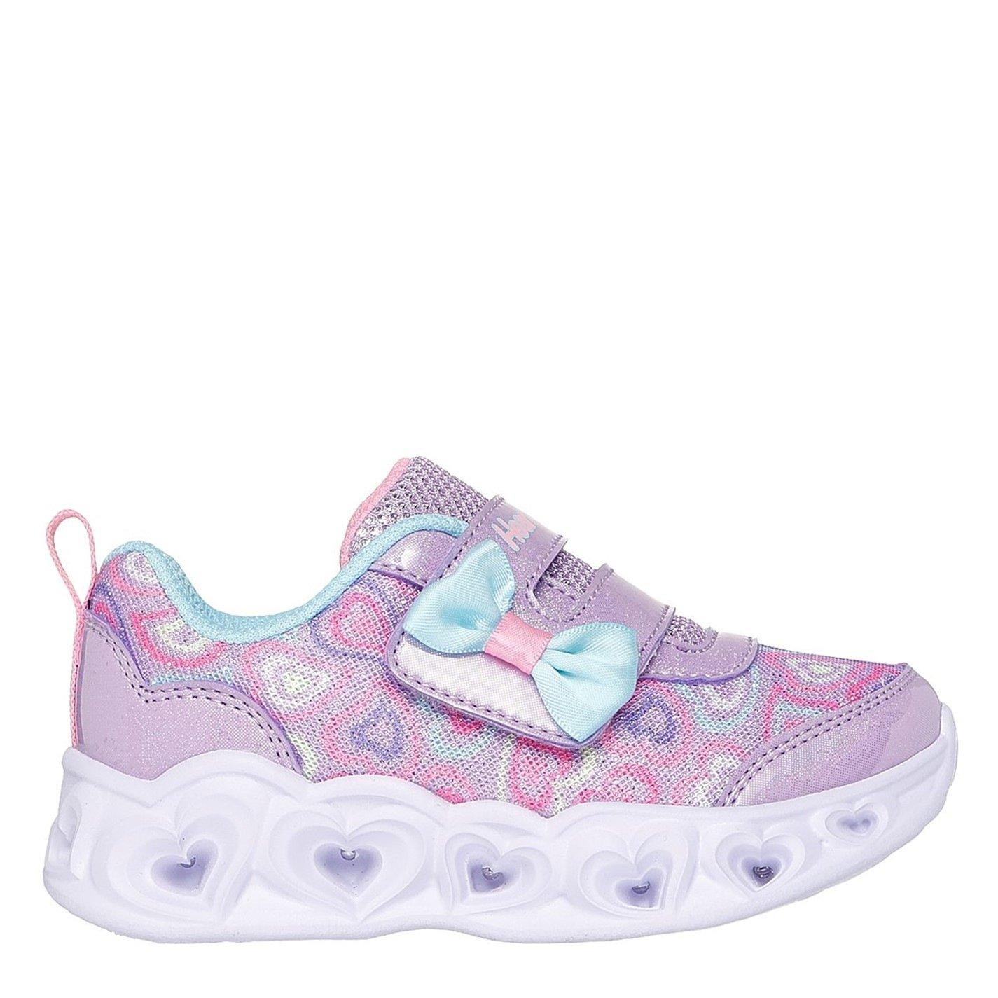 Lavender - Skechers - Kids Heart Lights Boogie Land Light Up Trainers - 1