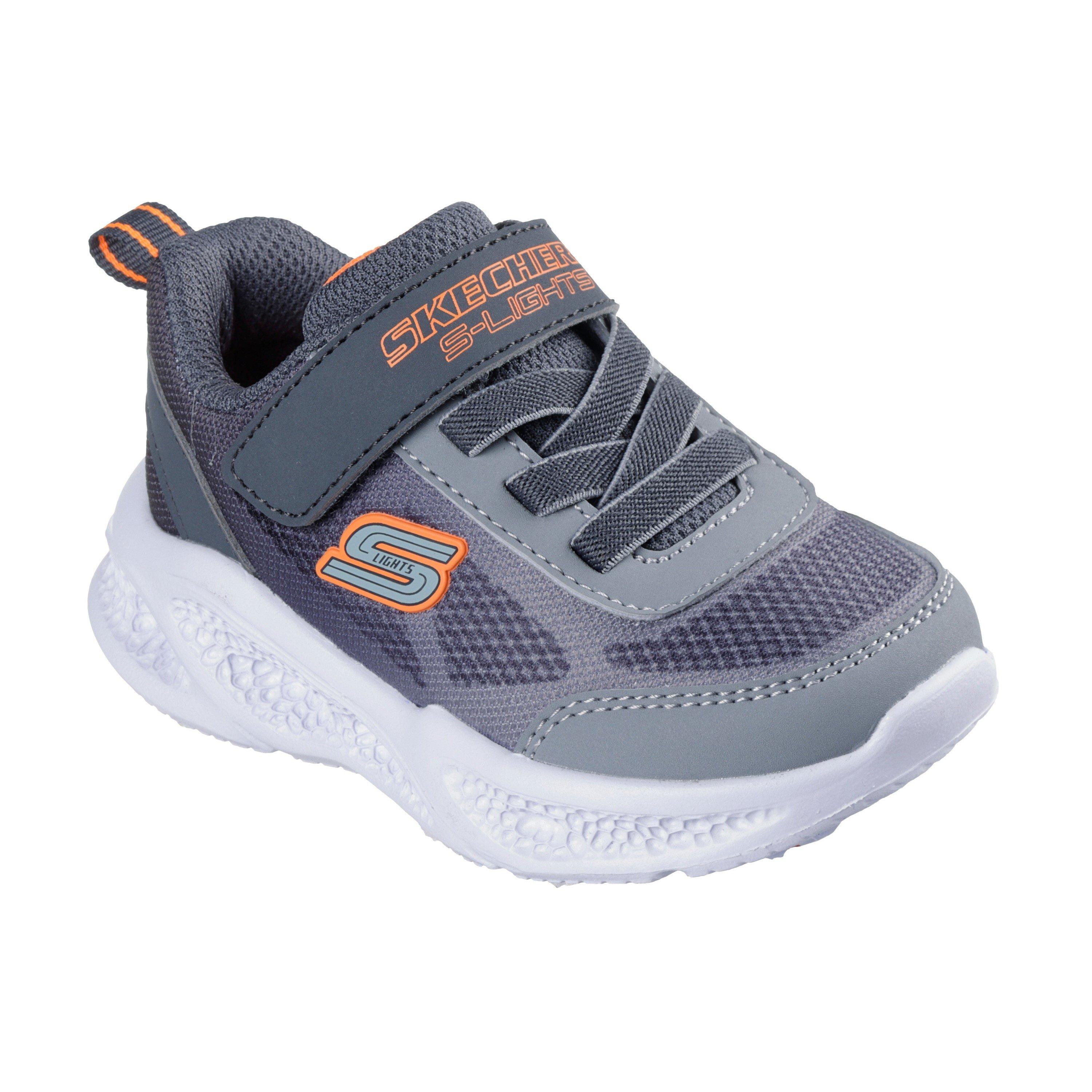 Grigio/Arancione - Skechers - Lighted Gore & Strap Sneaker W Mult Light Up Trainers Boys - 3
