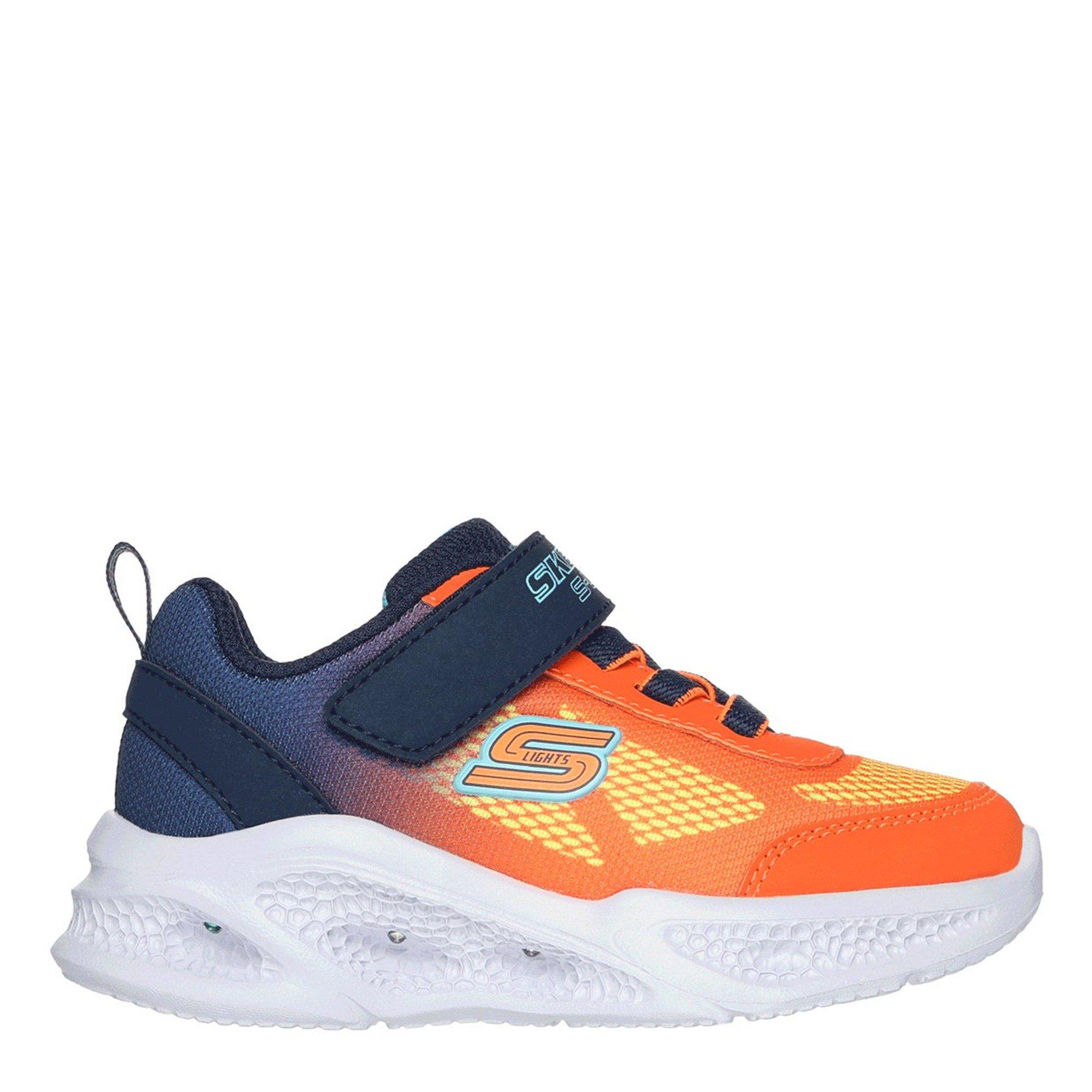 Skechers  Lighted Gore & Strap Sneaker W Mult Light Up Trainers Boys - Orange/Navy - C7 (24)