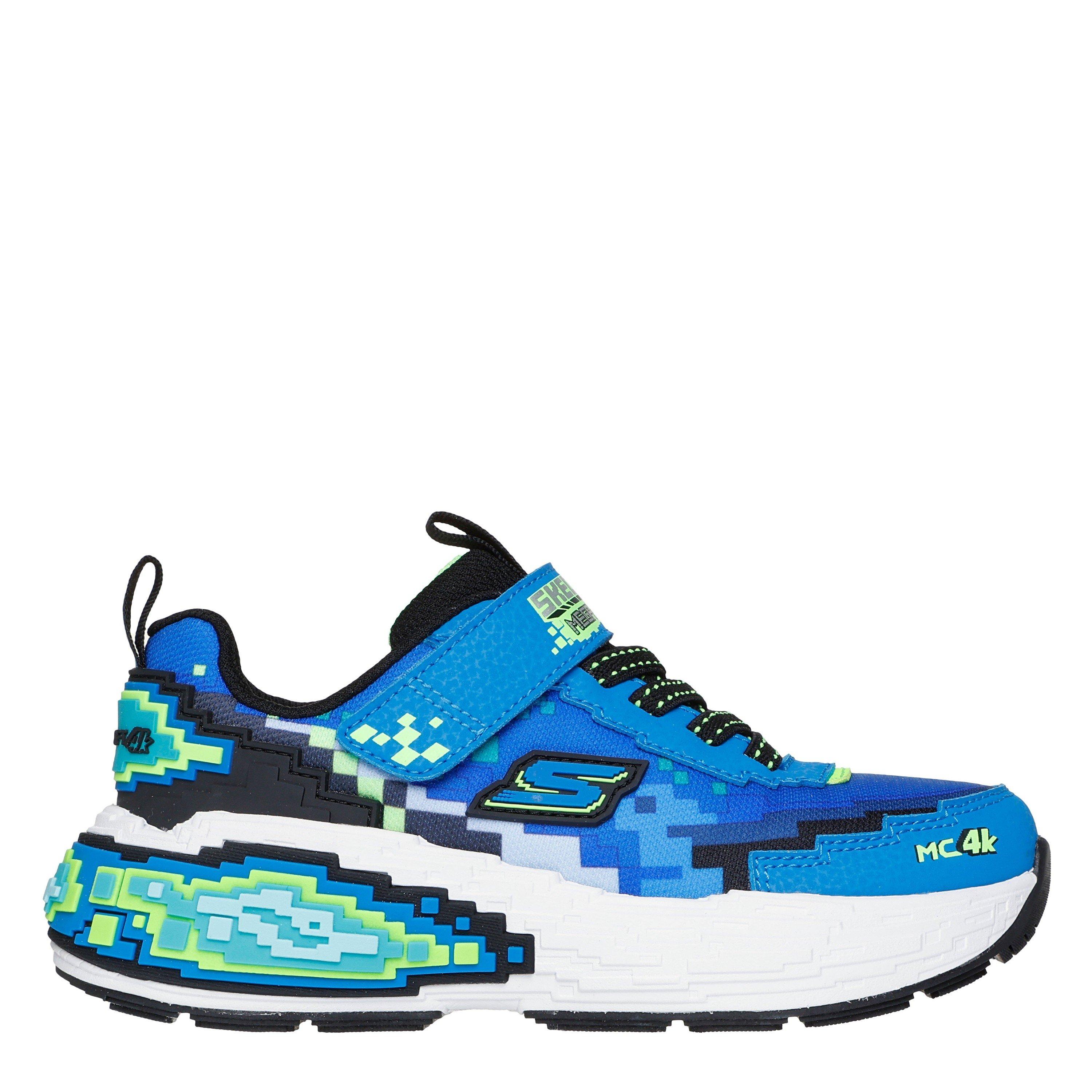 Skechers Boys Gore & Strap Sneaker W Pixel Detail Low-Top Trainers - Blue - C13 (32)