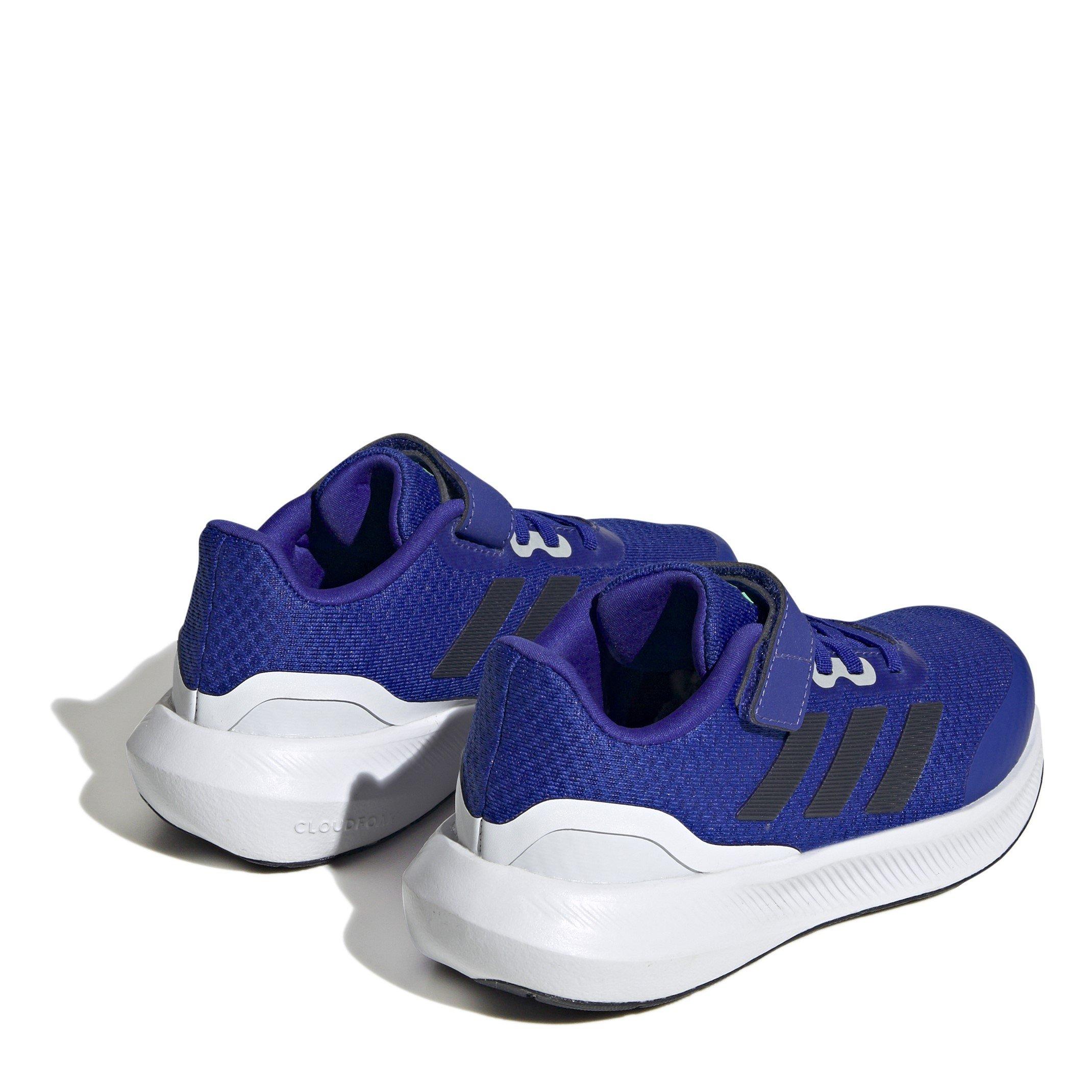 Blå/Blæk - adidas - Run Falcon 3 Childrens Boys Running Shoes - 4