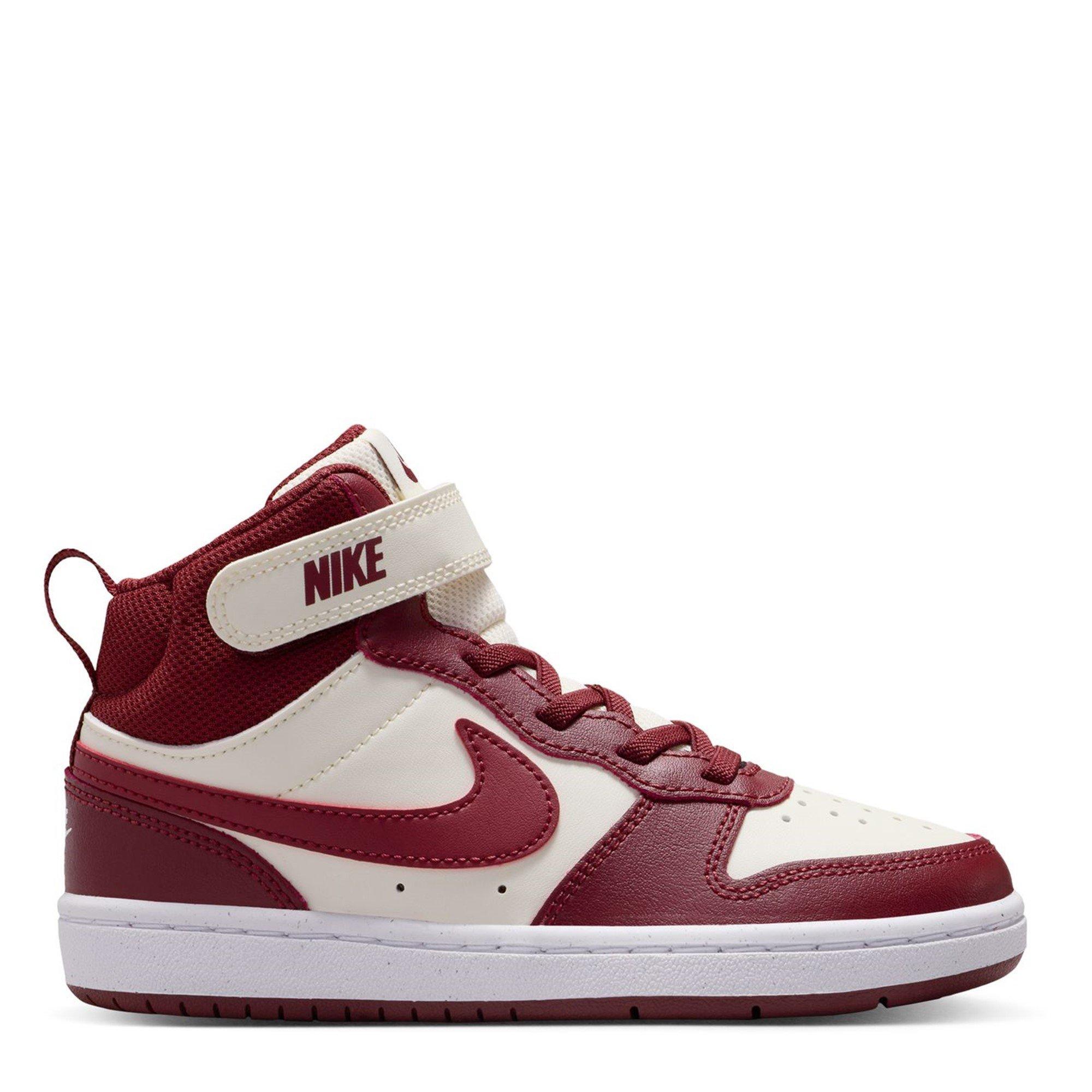 Nike Girls Court Borough Mid 2 Little Kids' Shoes - Pearl/Red - C10 (27.5)