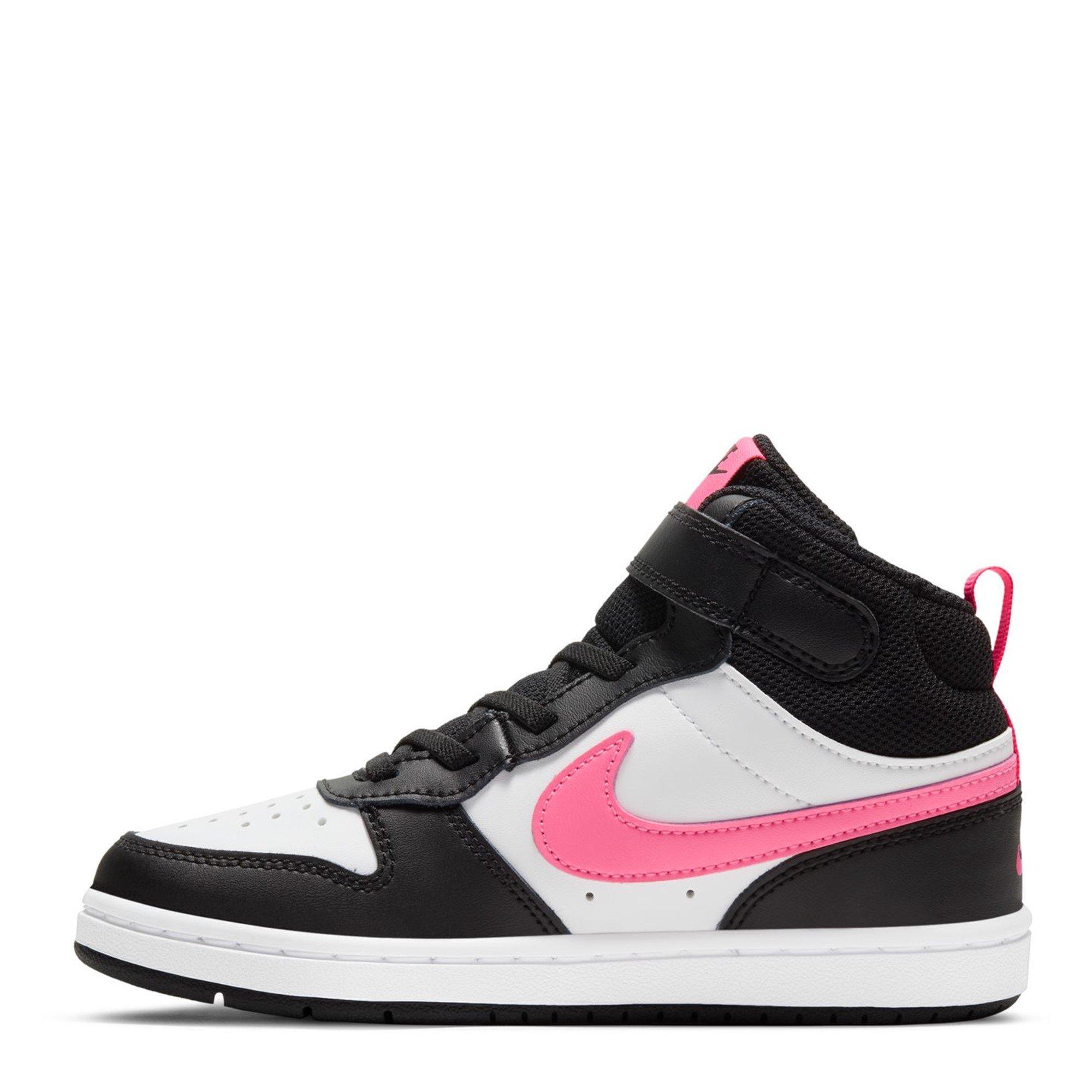 Black/Pink/Wht - Nike - Court Borough Mid 2 Little Kids' Shoes - 2