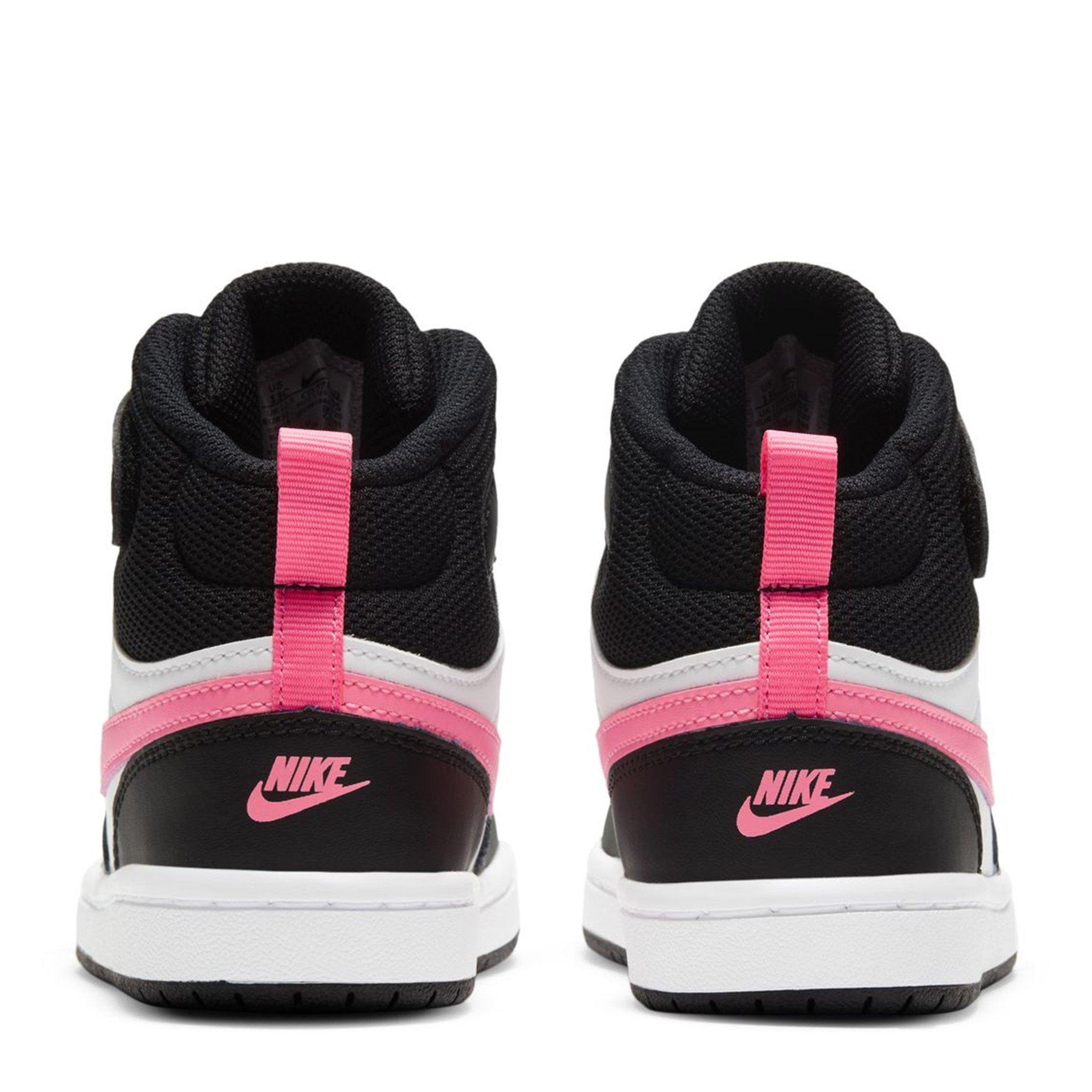 Black/Pink/Wht - Nike - Court Borough Mid 2 Little Kids' Shoes - 4