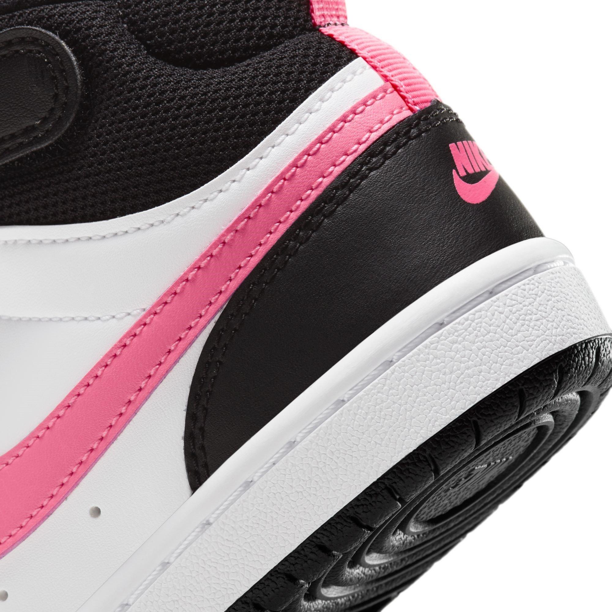 Black/Pink/Wht - Nike - Court Borough Mid 2 Little Kids' Shoes - 8
