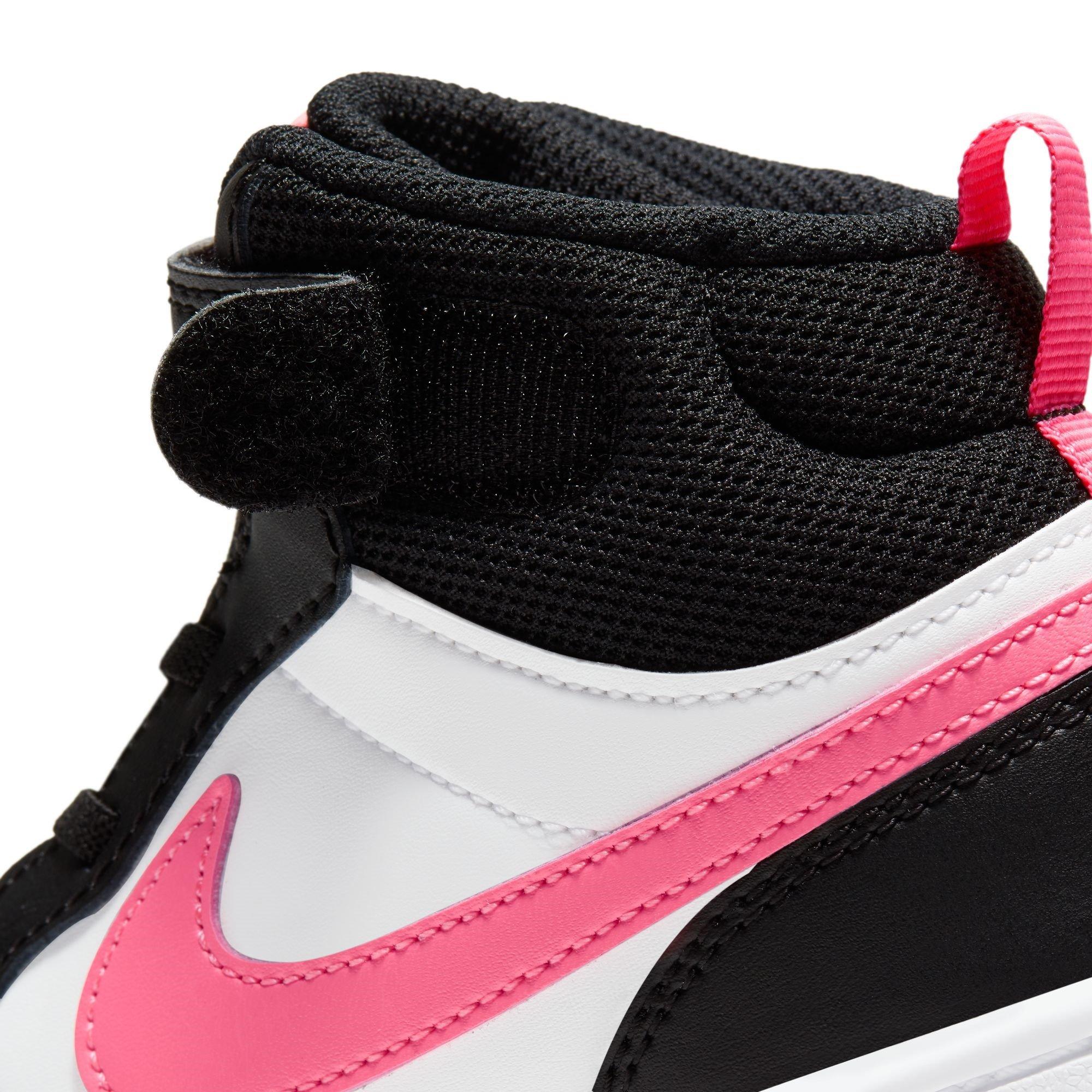 Black/Pink/Wht - Nike - Court Borough Mid 2 Little Kids' Shoes - 9