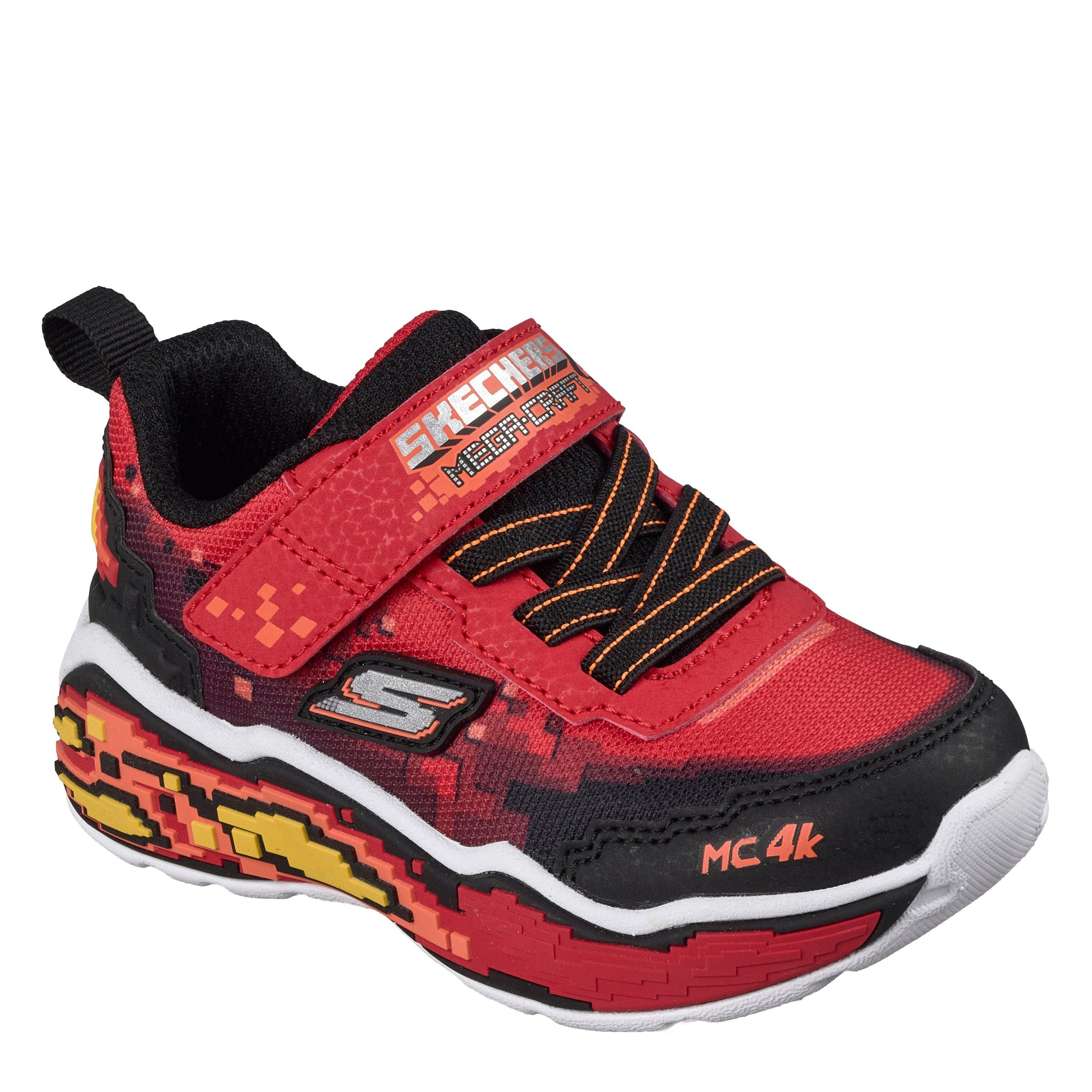 Red/Black - Skechers - Kids' Mega Scene Hook and Loop Low-Top Trainers - 3