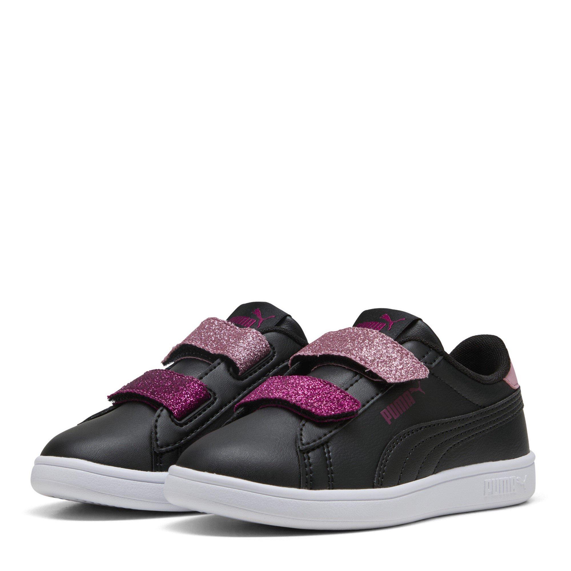 Puma Girls Smash 3.0 Velcro Trainers Childrens - Black/Berry - C11 (29)