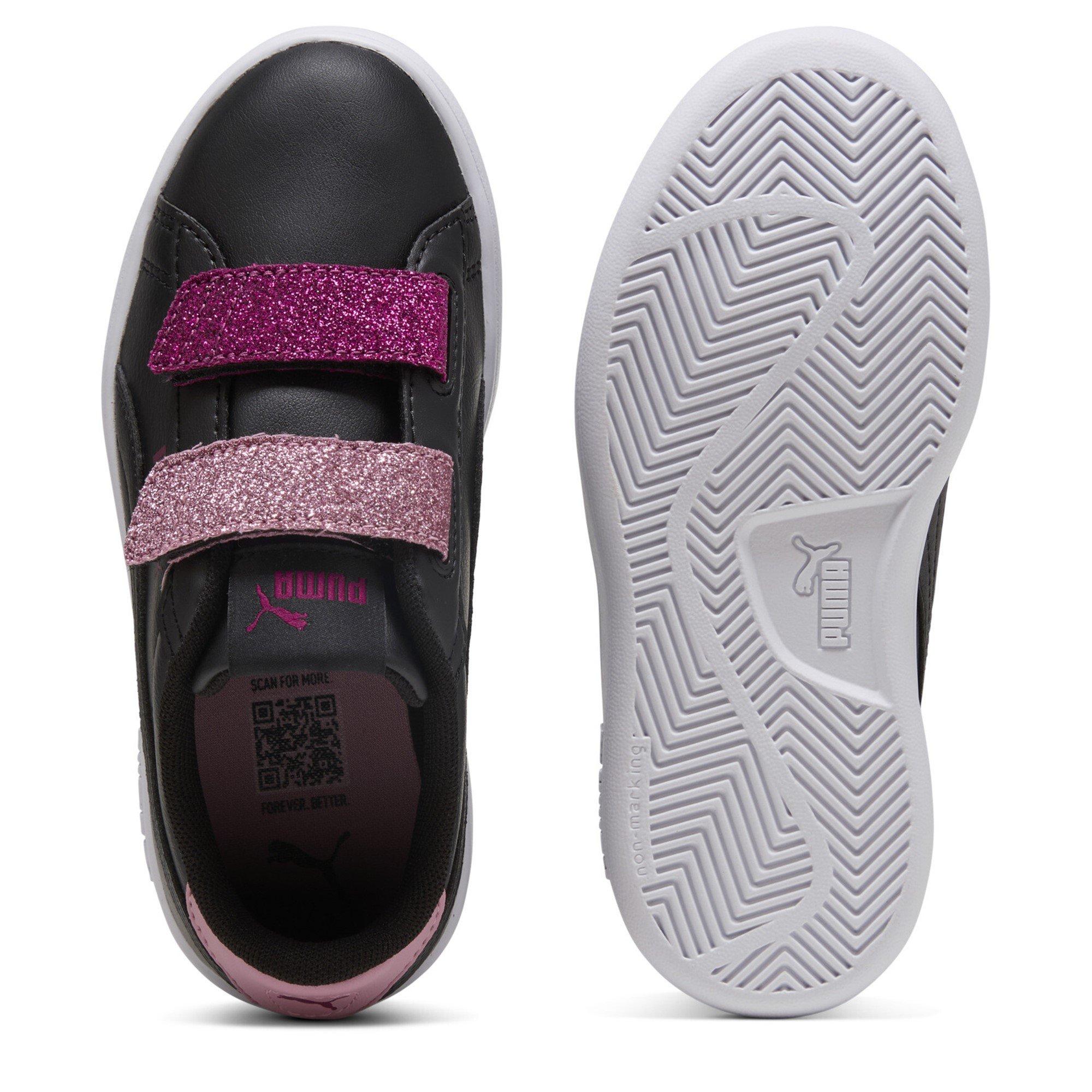 Zwart/Bes - Puma - Smash 3.0 Glitter Velcro Trainers Childrens - 3