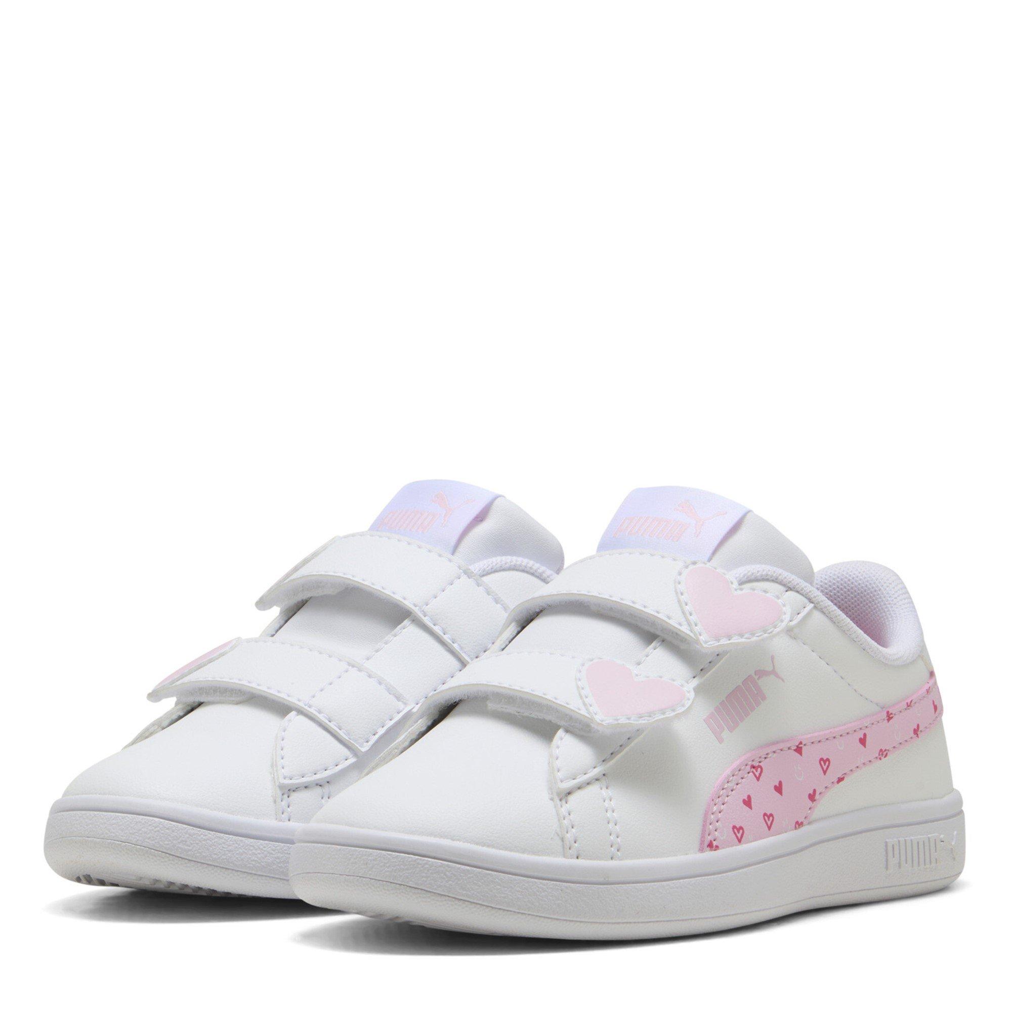 Puma Girls Smash 3.0 Velcro Trainers Childrens - White/Pink - 1 (33)