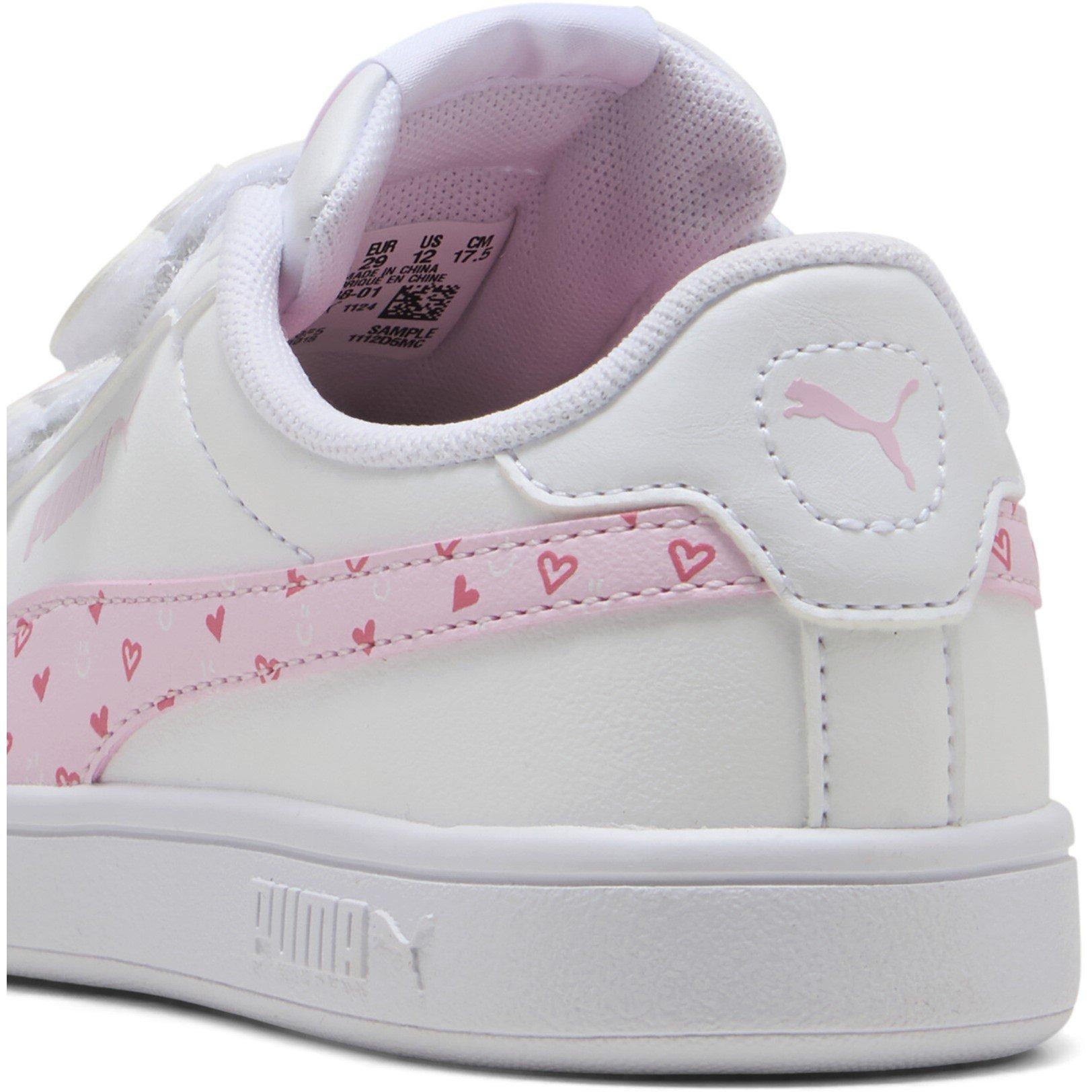 White/Pink - Puma - Puma Smash 3.0 Velcro Trainers Childrens - 5