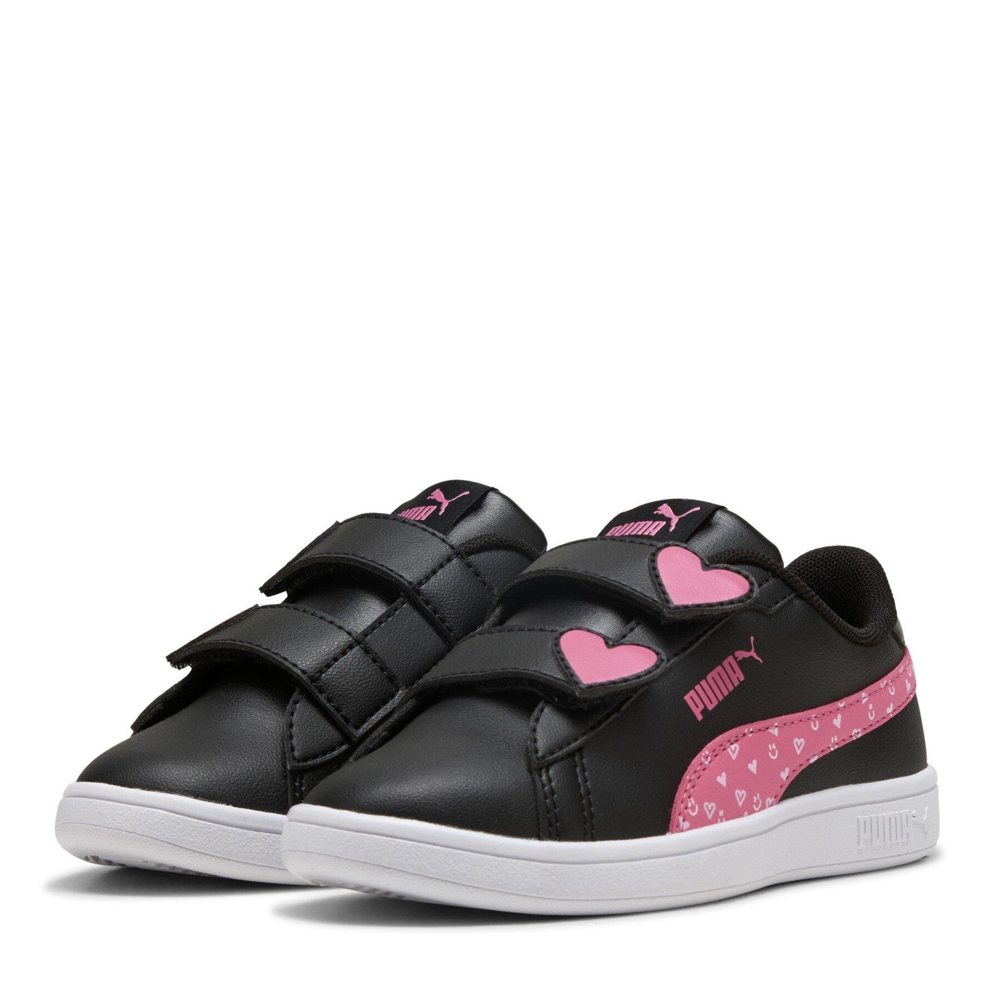 Puma Girls Smash 3.0 Velcro Trainers Childrens - Black/Pink - C11 (29)