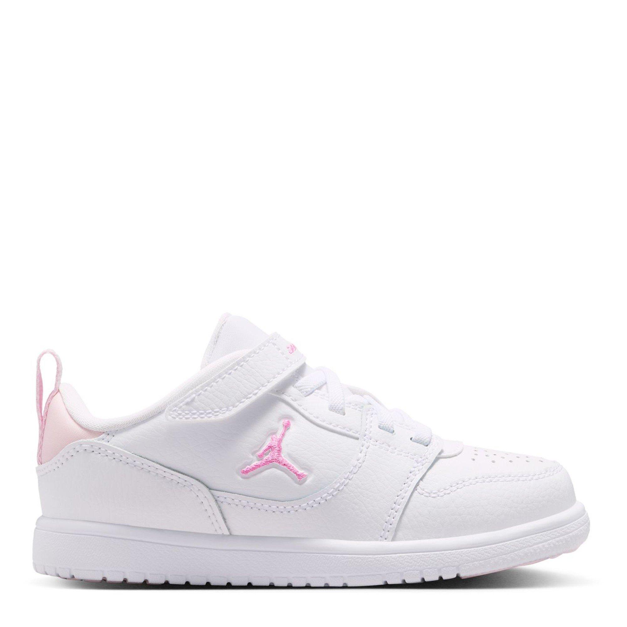 Air Jordan Girls Kids' Low-Top Trainers - White/Pink - 2 (34)