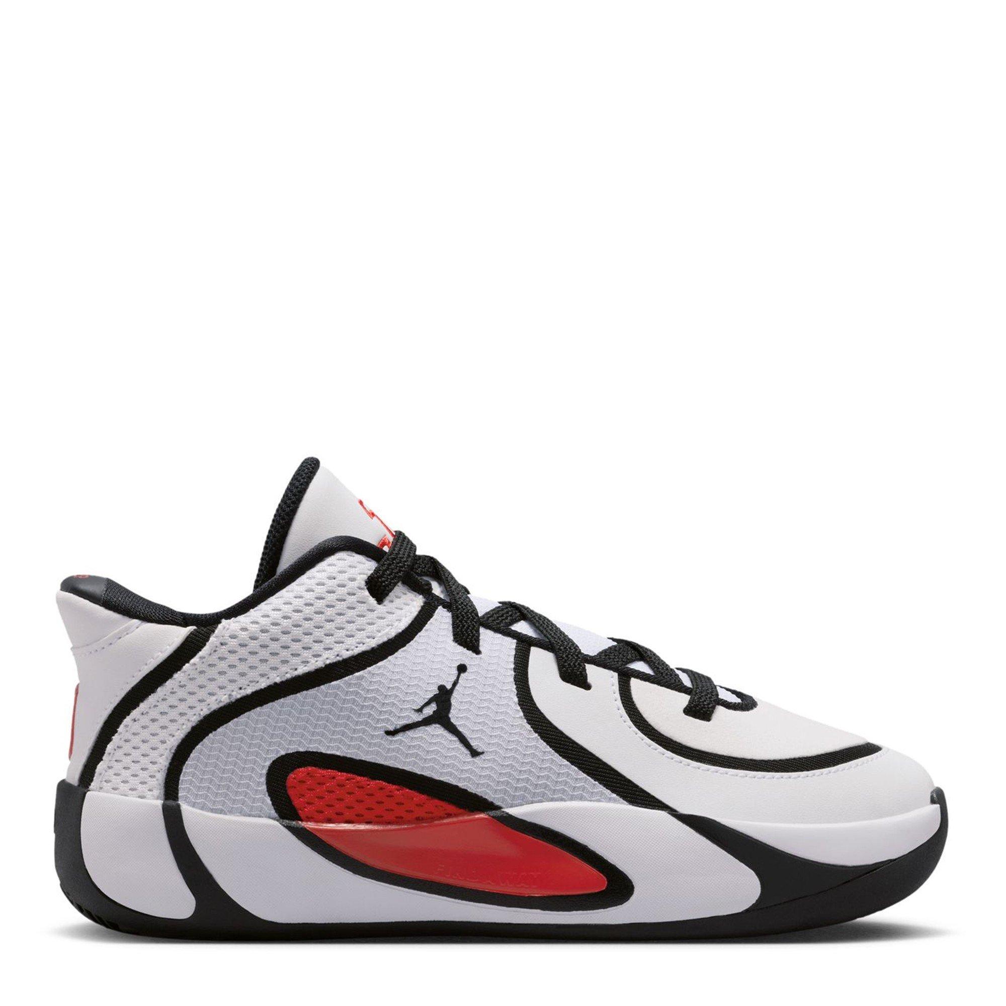 Air Jordan Boys Kids' Basketball Trainers - Wht/Red/Blk - C13 (31.5)