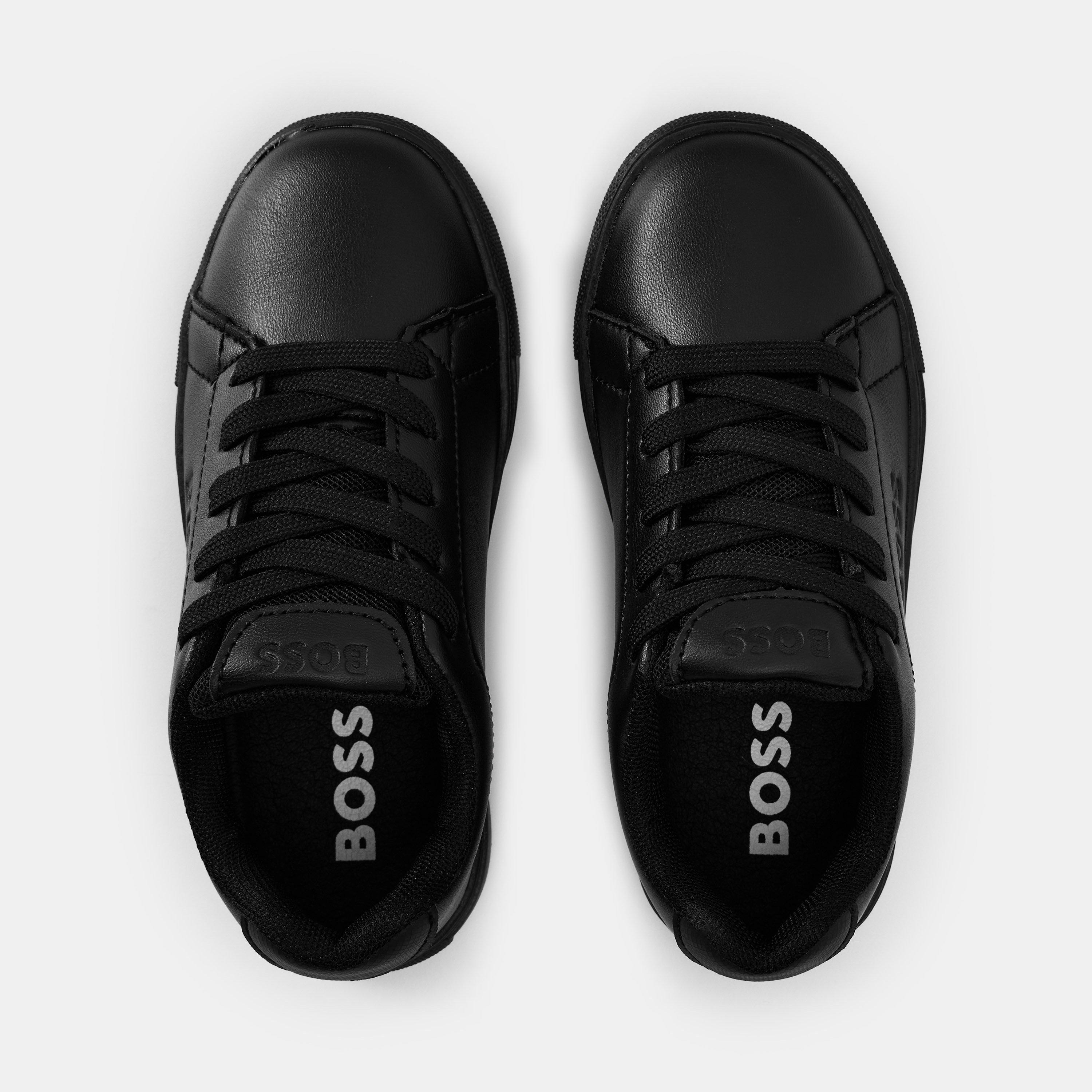 Black/Black - Boss - Logo Court Low-Top Trainers - 4