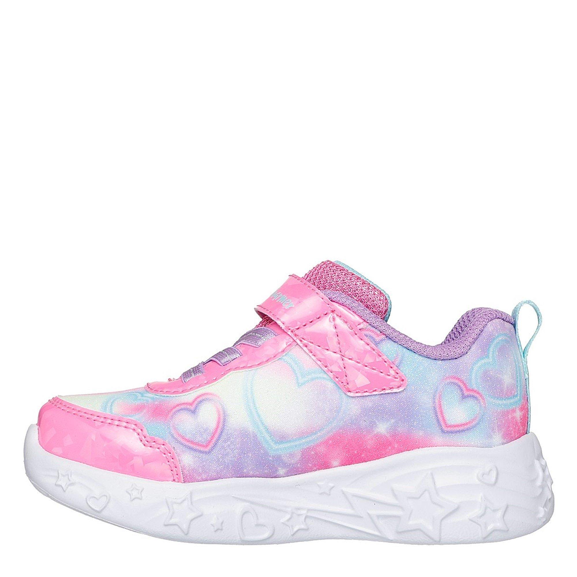 Pink/Multi - Skechers - Lighted Unicorn Gore & Strap W Mult Light Up Trainers Girls - 2