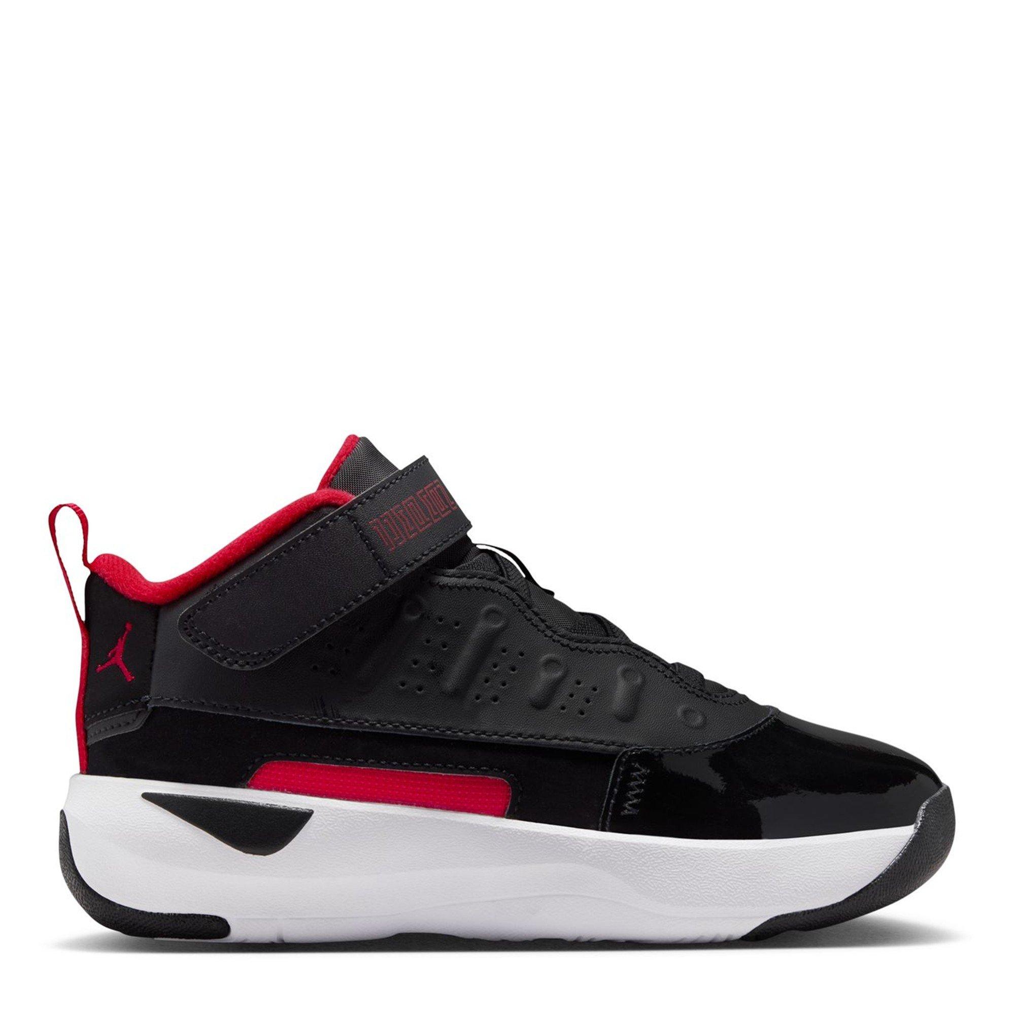 Air Jordan Boys Kids' Basketball Trainers - Black/Red - C12 (30)