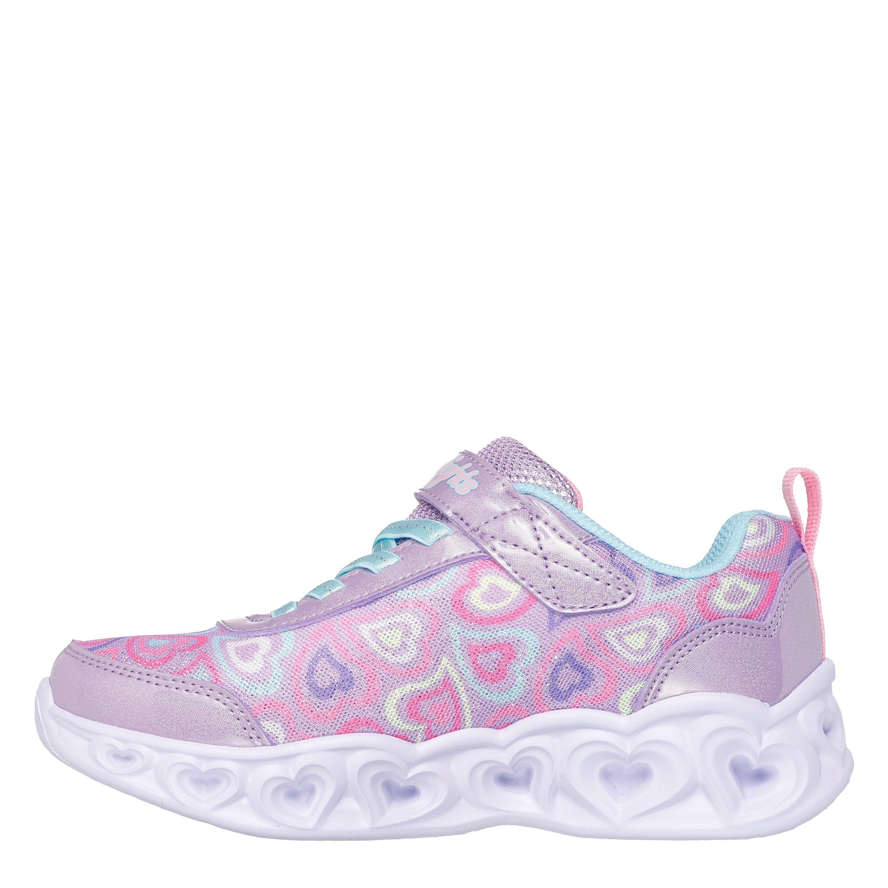 Lav/Multi - Skechers - Flutter Heart Child Girl Trainers - 2