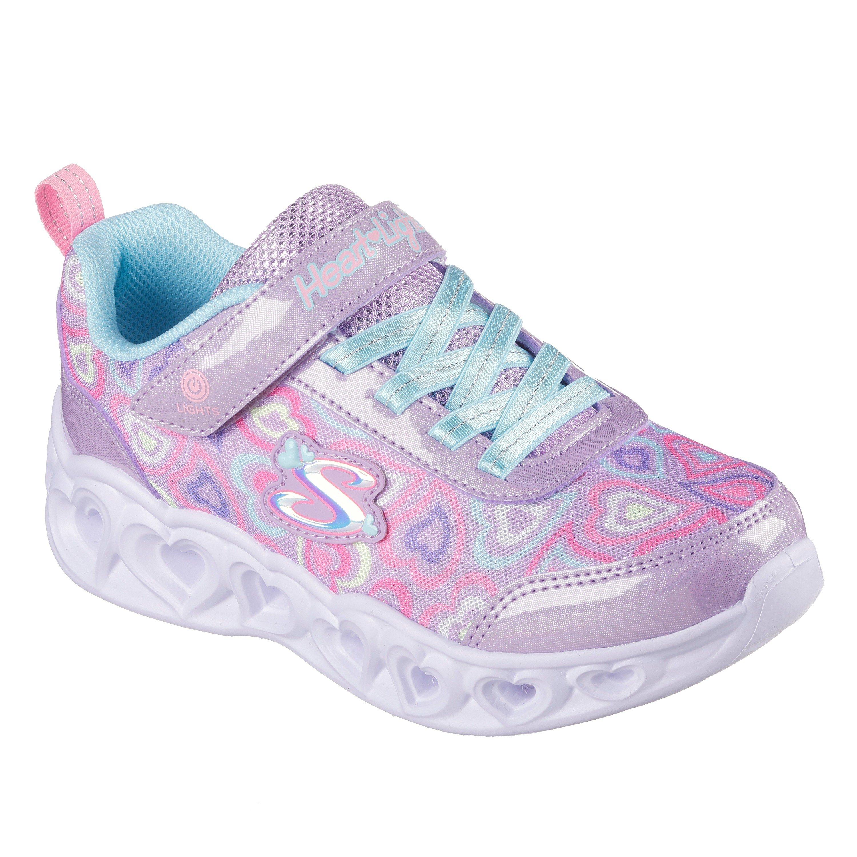 Lav/Multi - Skechers - Flutter Heart Child Girl Trainers - 3