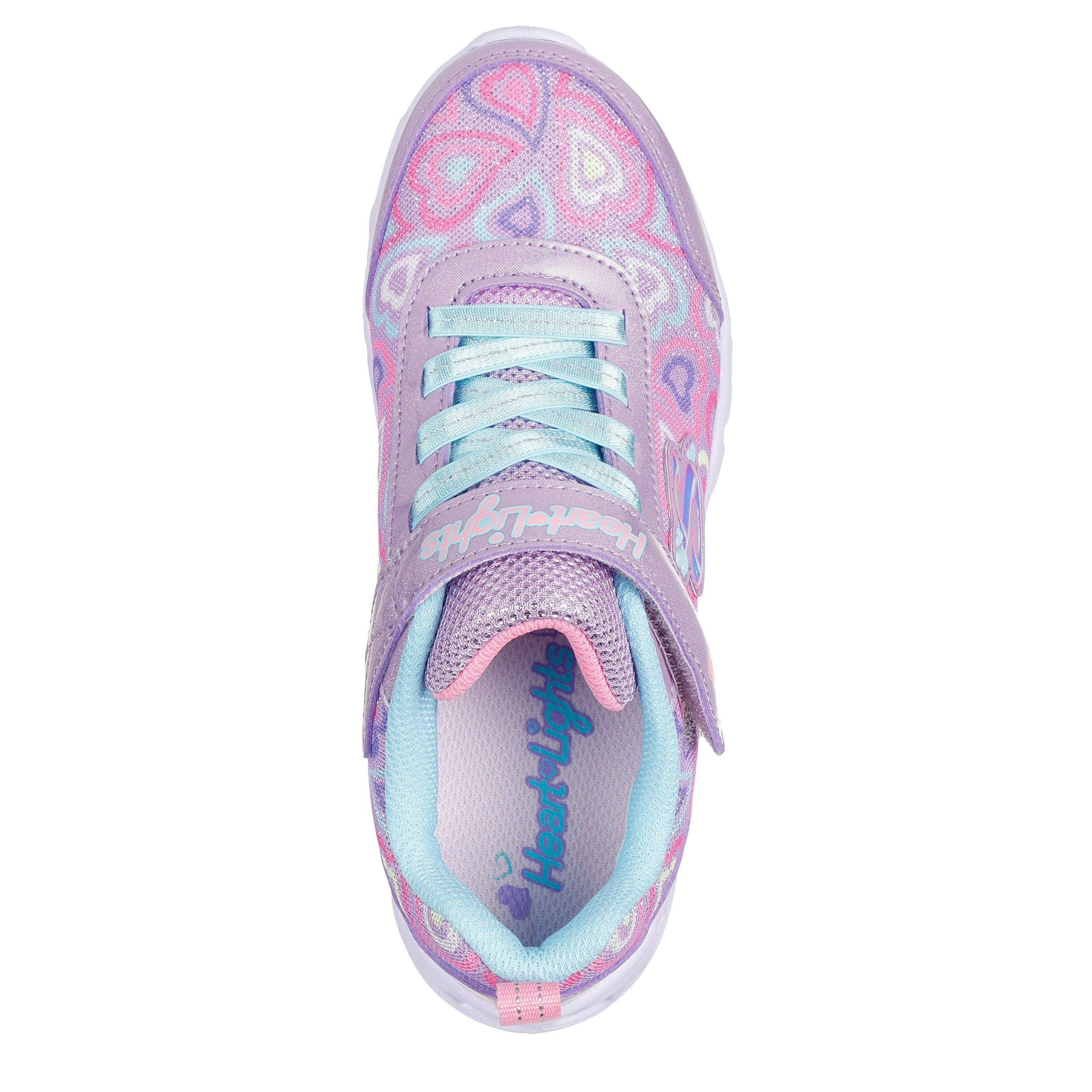 Lav/Multi - Skechers - Flutter Heart Child Girl Trainers - 4