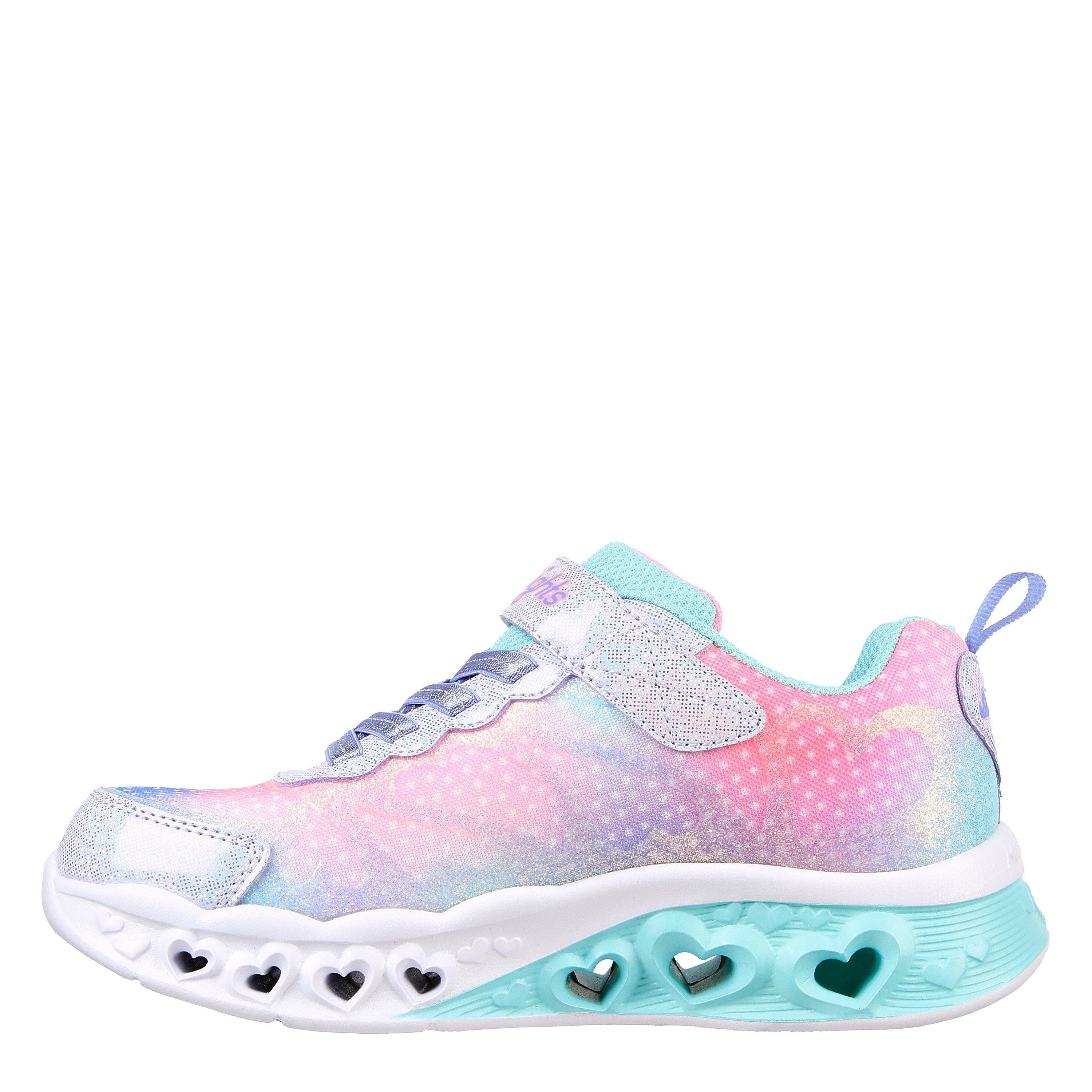 Lav/Multi - Skechers - Flutter Heart Child Girl Trainers - 2