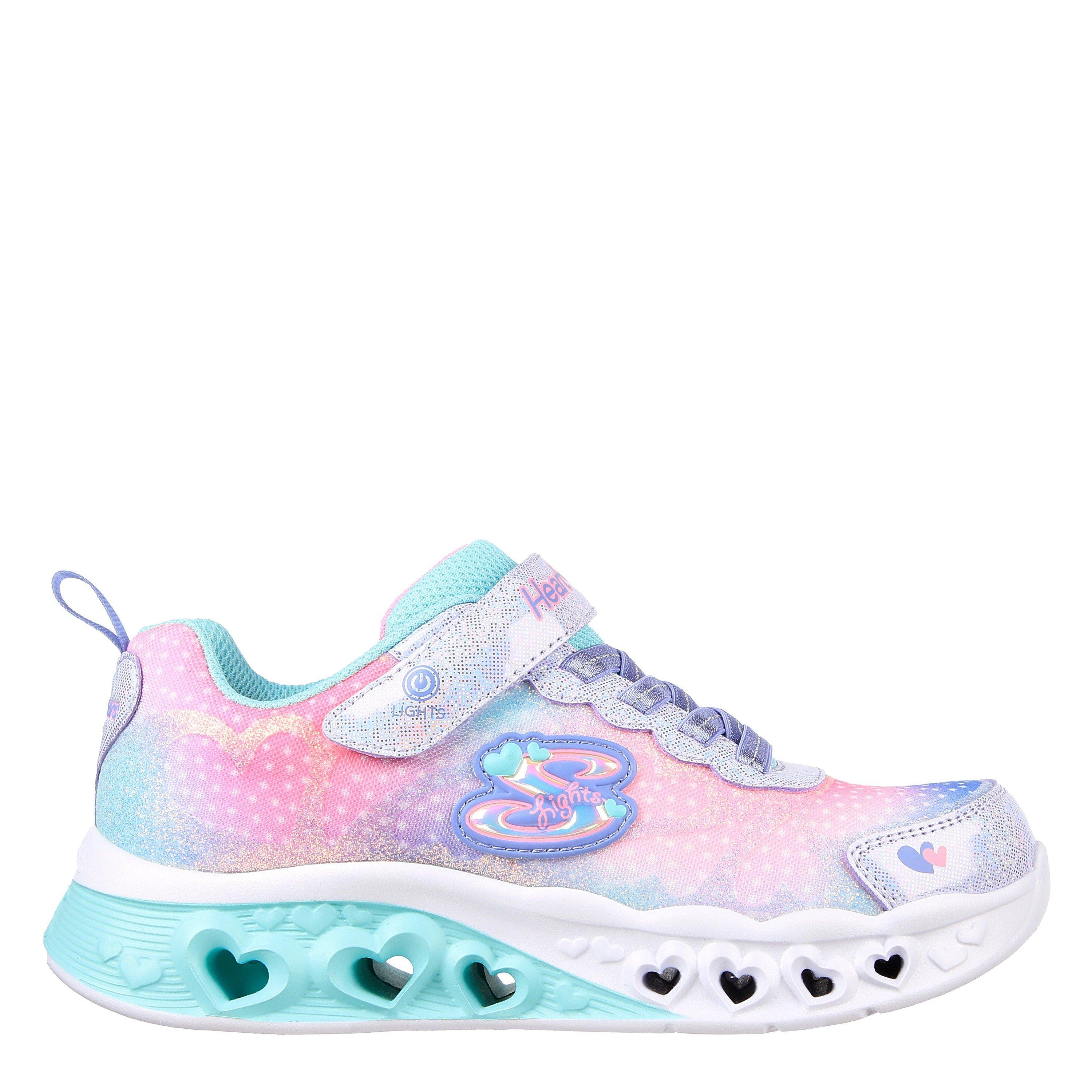 Lav/Multi - Skechers - Flutter Heart Child Girl Trainers - 3