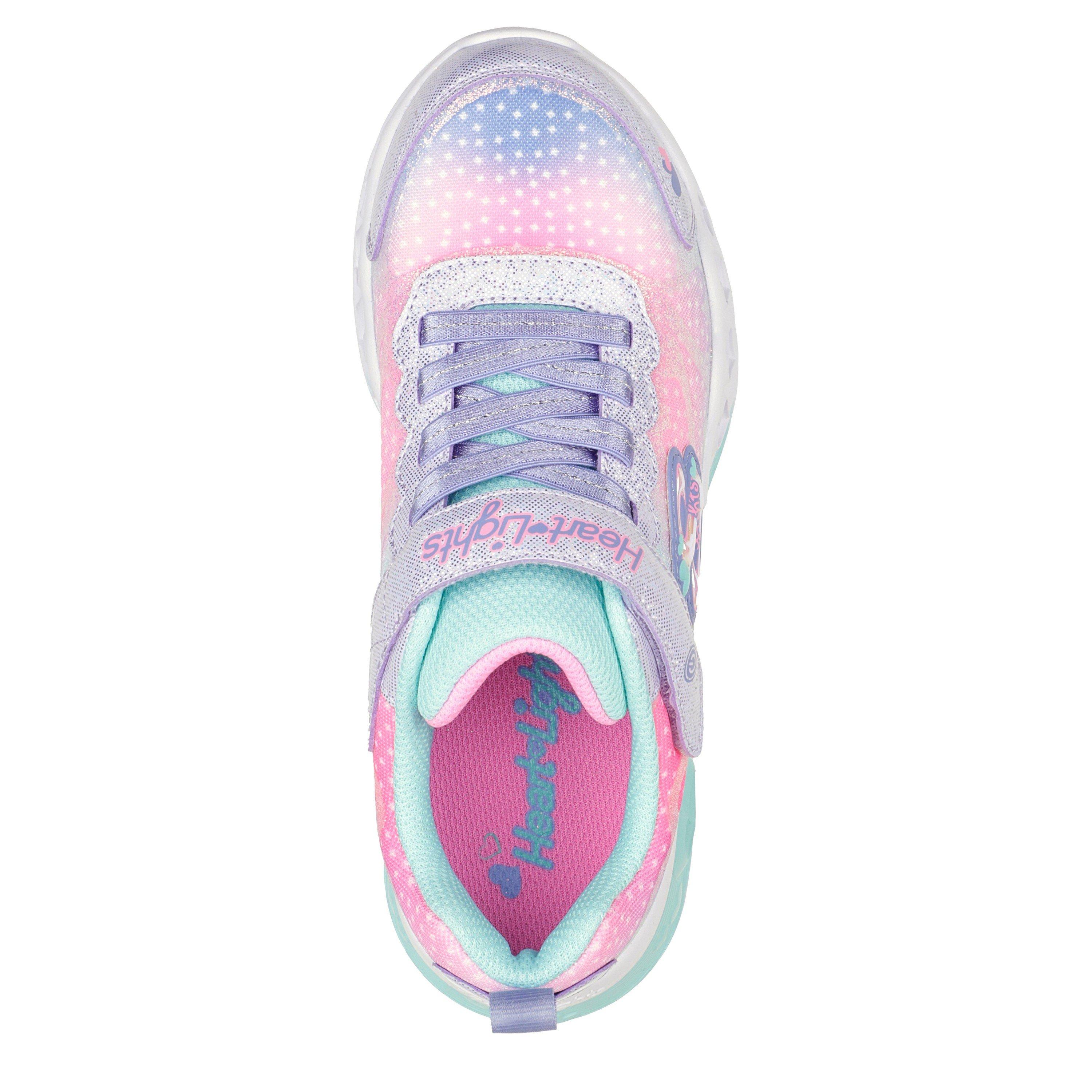 Lav/Multi - Skechers - Flutter Heart Child Girl Trainers - 5